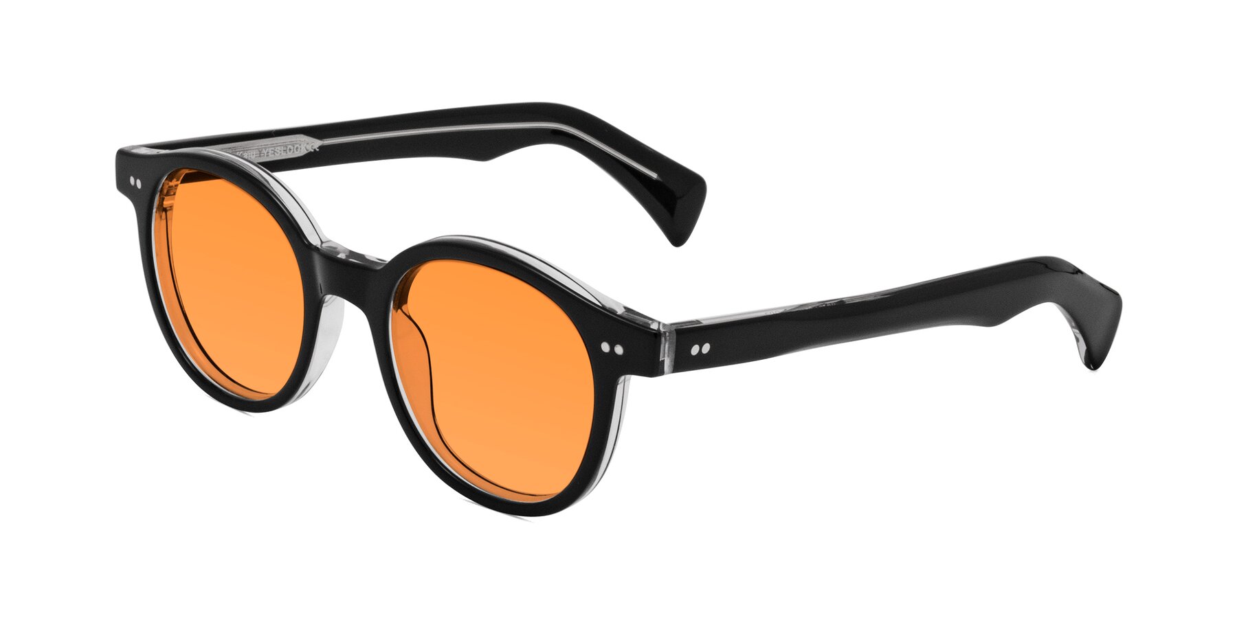 Angle of Kaju in Black/Clear with Orange Tinted Lenses