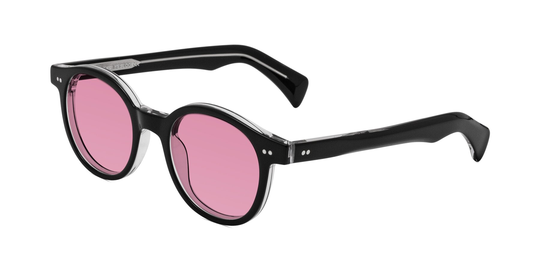 Angle of Kaju in Black/Clear with Medium Wine Tinted Lenses