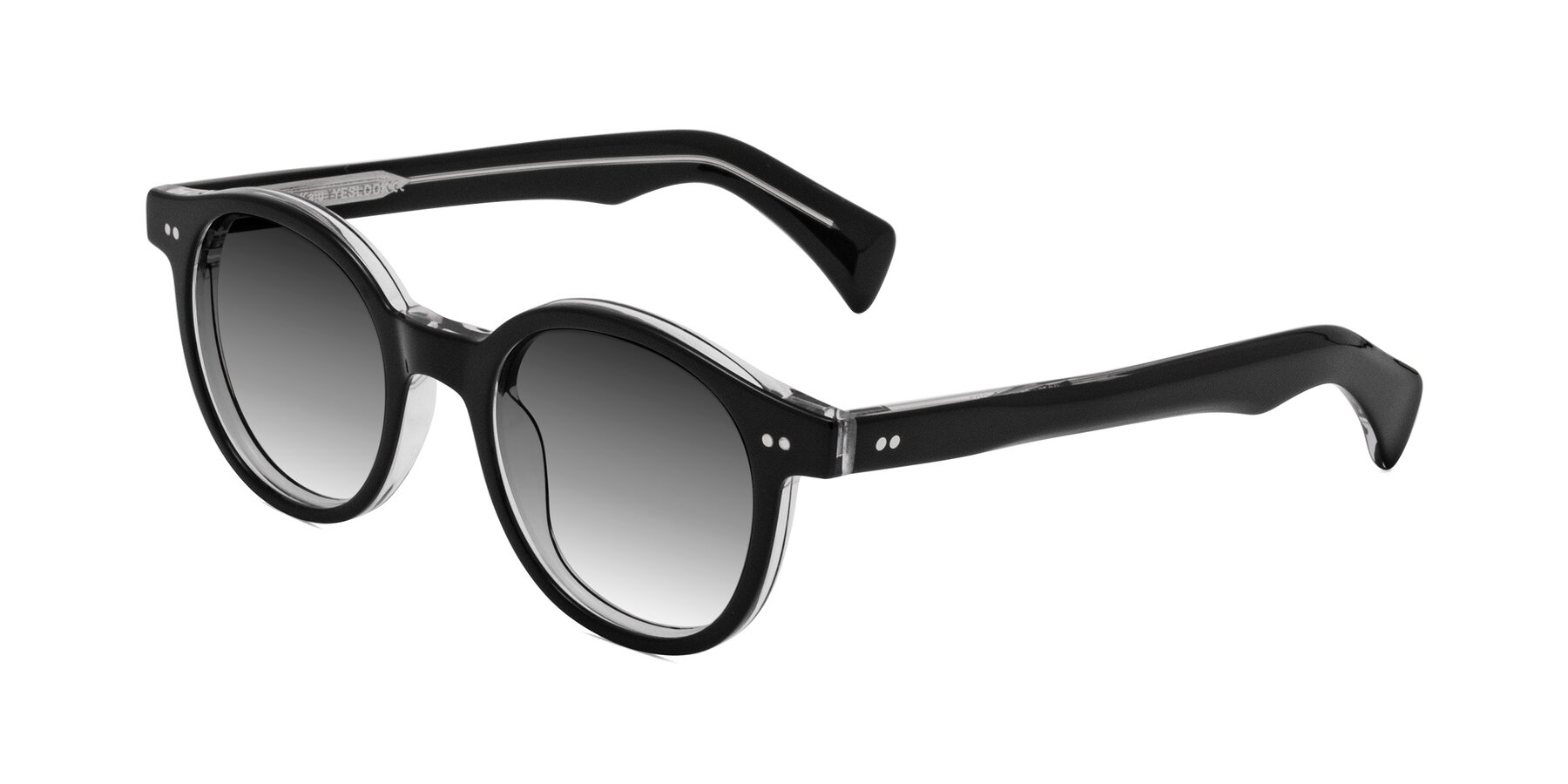 Angle of Kaju in Black/Clear with Gray Gradient Lenses