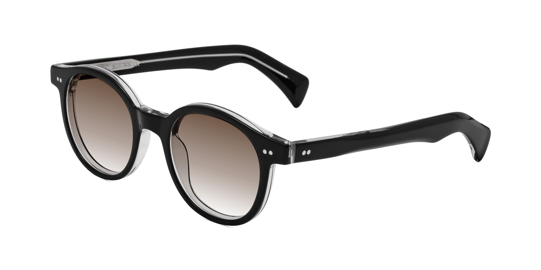Angle of Kaju in Black/Clear with Brown Gradient Lenses