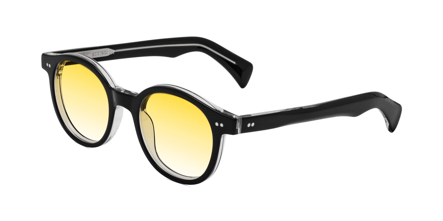 Angle of Kaju in Black/Clear with Yellow Gradient Lenses