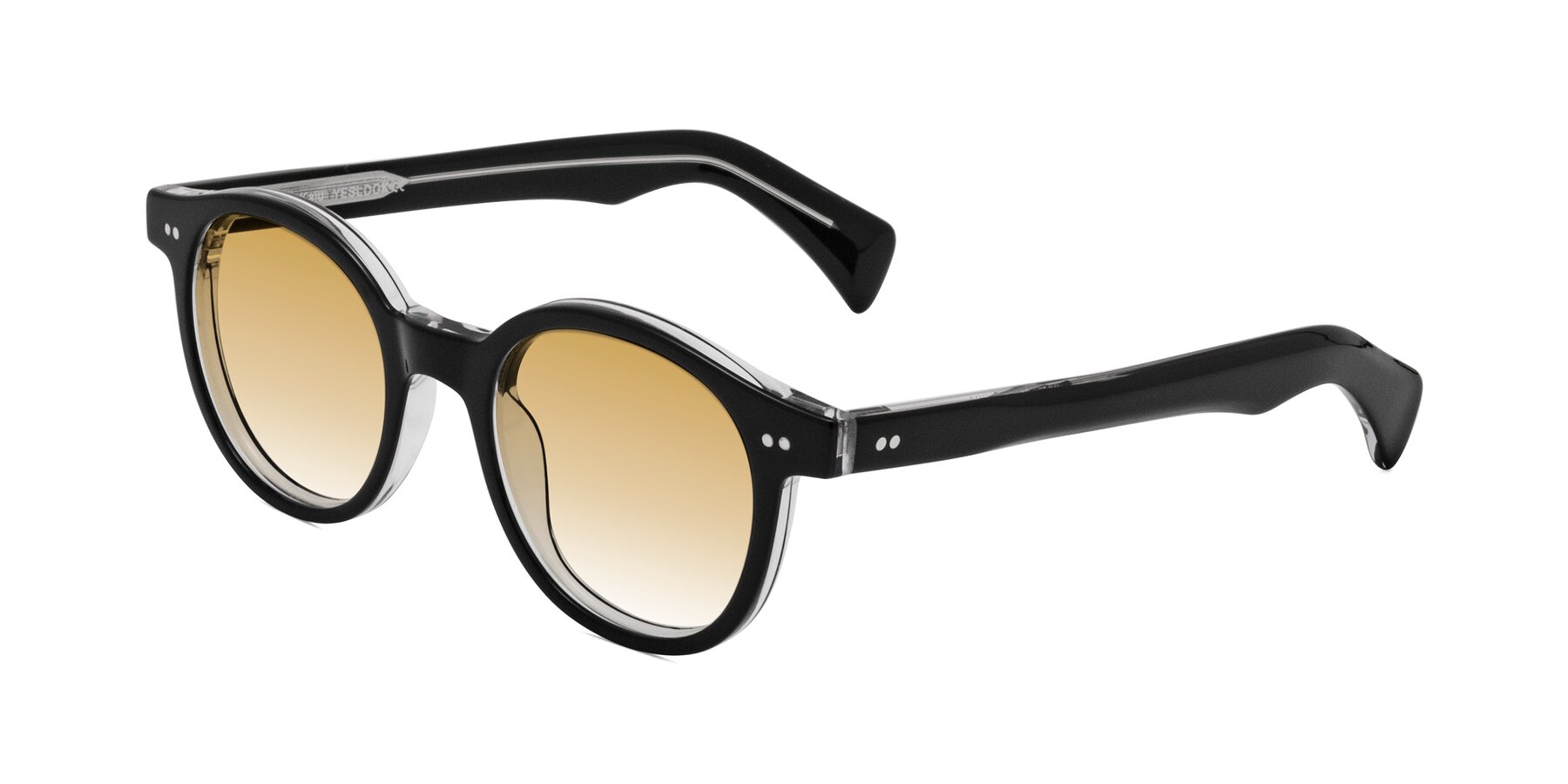 Angle of Kaju in Black/Clear with Champagne Gradient Lenses