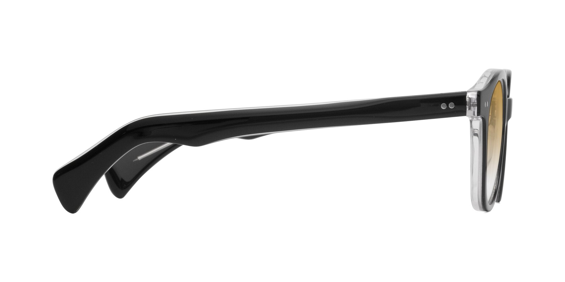 Side of Kaju in Black/Clear with Champagne Gradient Lenses