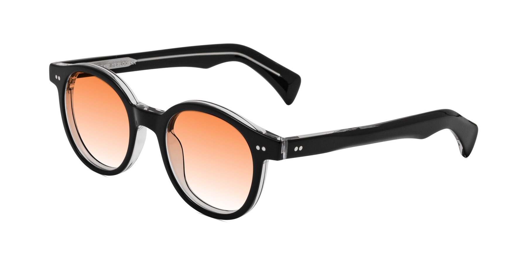 Angle of Kaju in Black/Clear with Orange Gradient Lenses