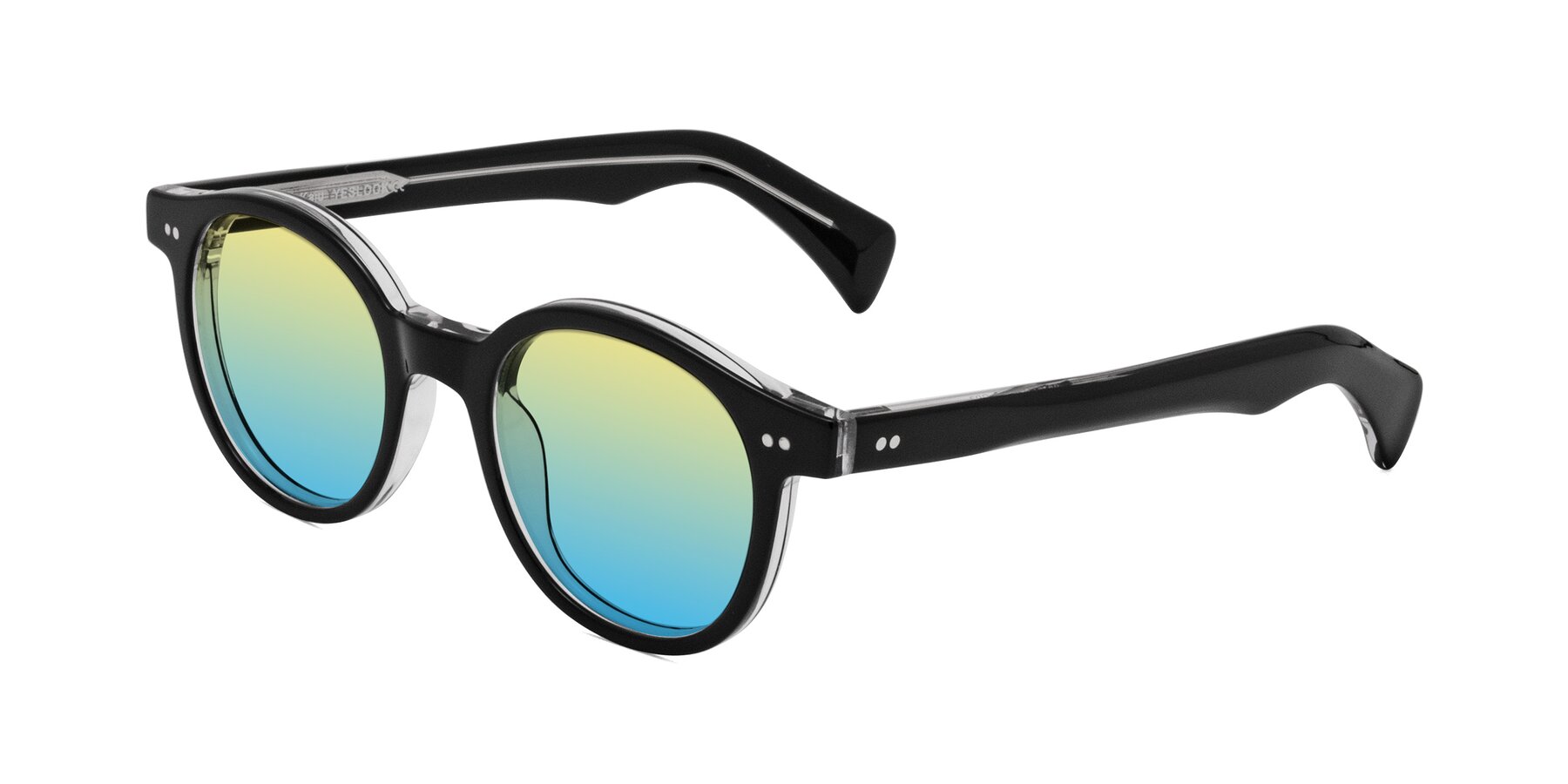 Angle of Kaju in Black/Clear with Yellow / Blue Gradient Lenses