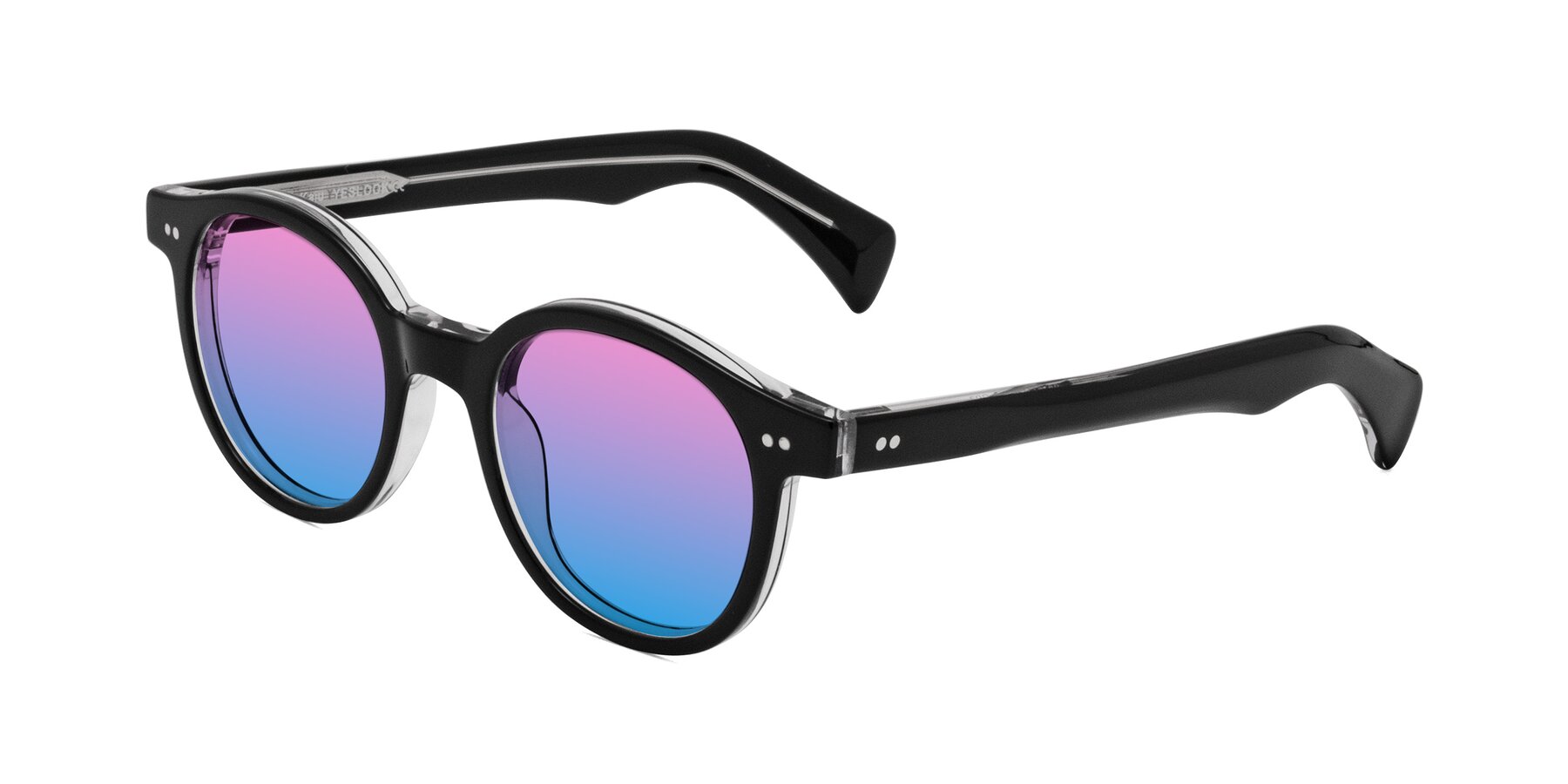 Angle of Kaju in Black/Clear with Pink / Blue Gradient Lenses