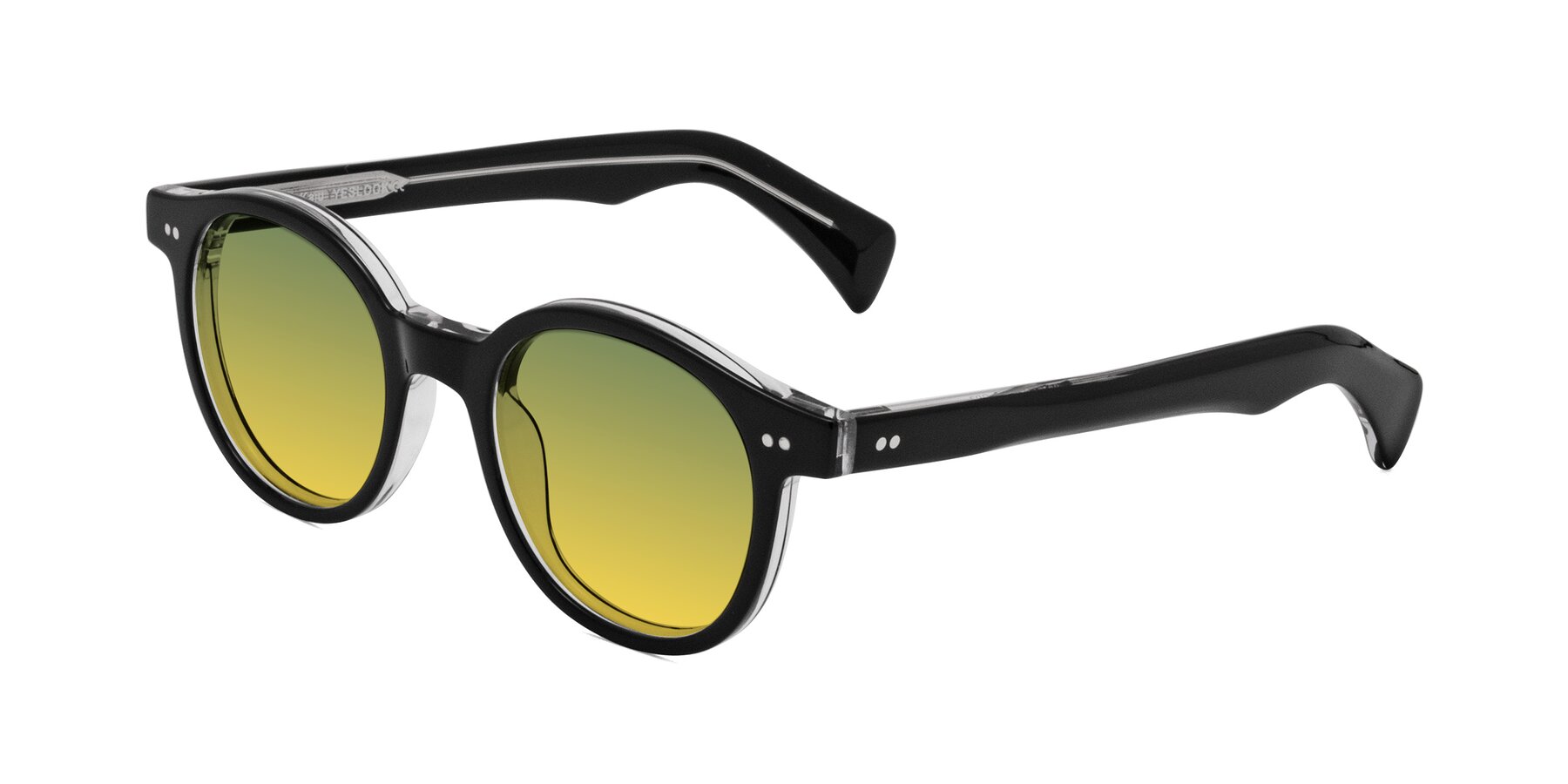 Angle of Kaju in Black/Clear with Green / Yellow Gradient Lenses