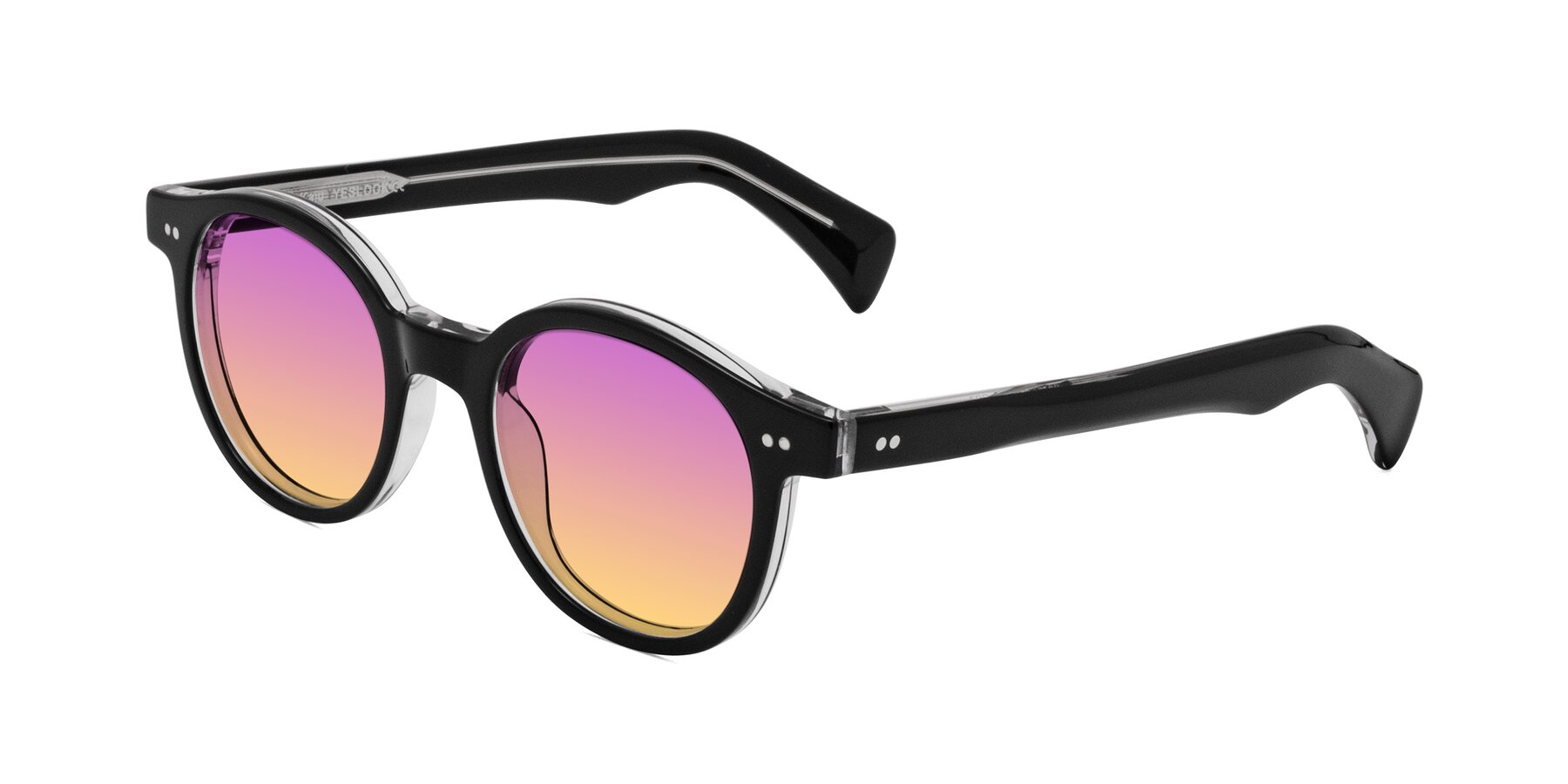 Angle of Kaju in Black/Clear with Purple / Yellow Gradient Lenses