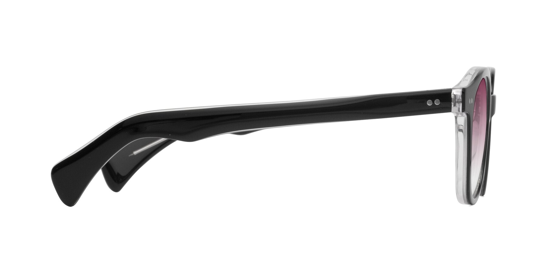 Side of Kaju in Black/Clear with Wine Gradient Lenses
