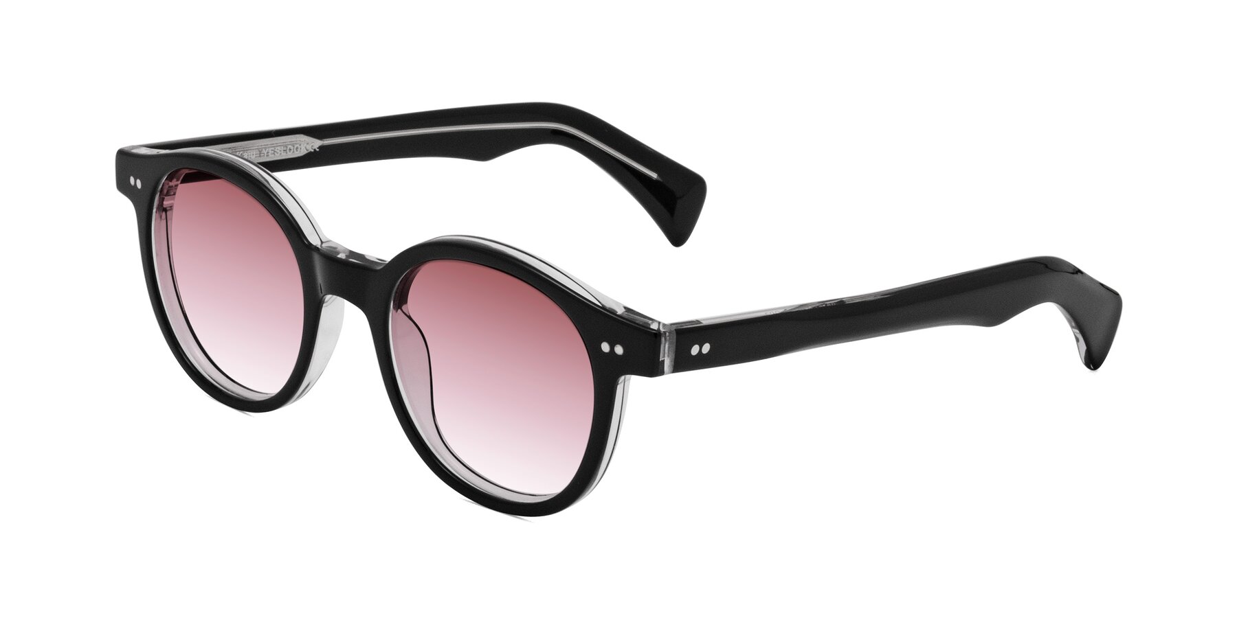Angle of Kaju in Black/Clear with Garnet Gradient Lenses