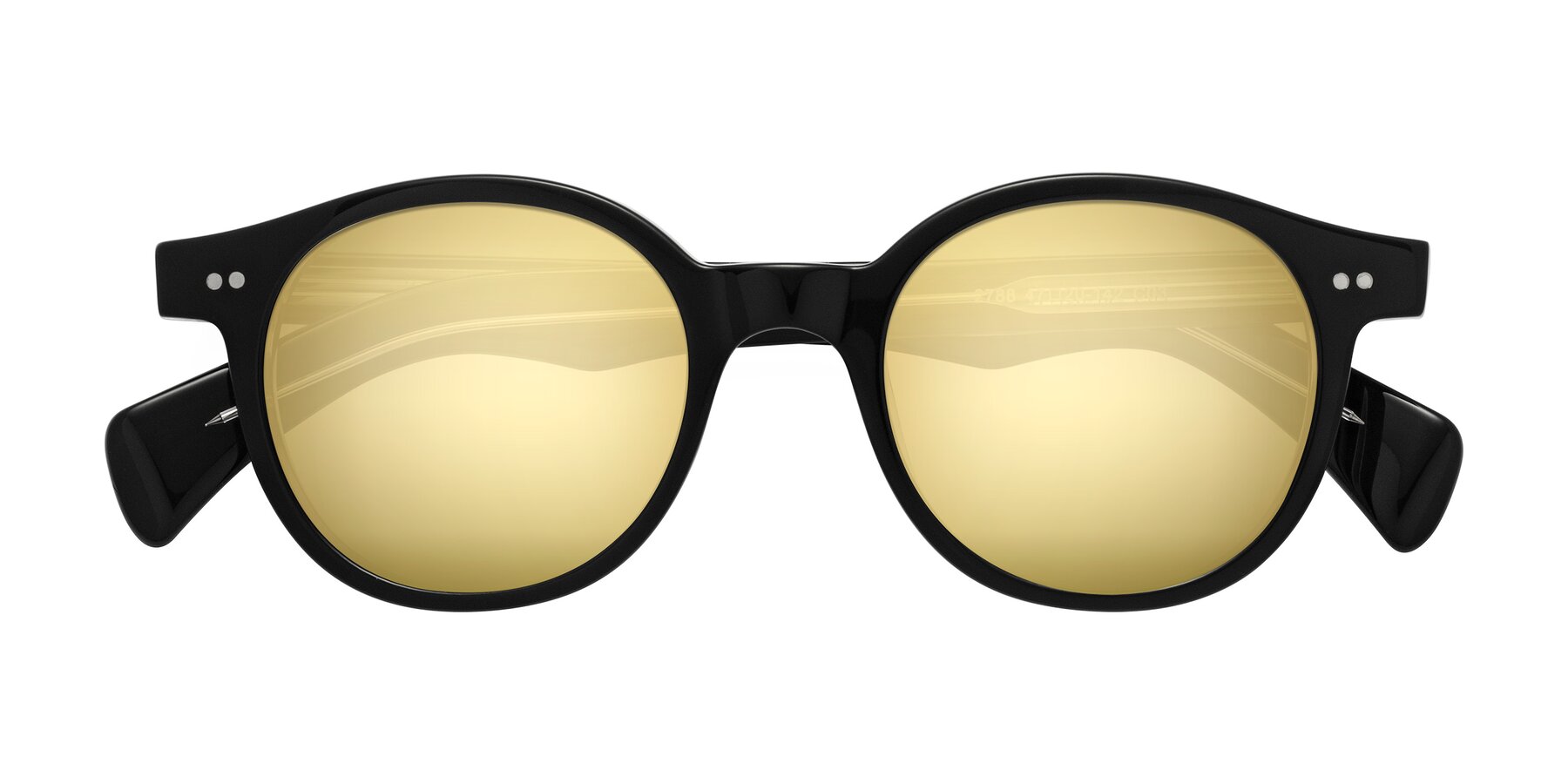 Folded Front of Kaju in Black/Clear with Gold Mirrored Lenses
