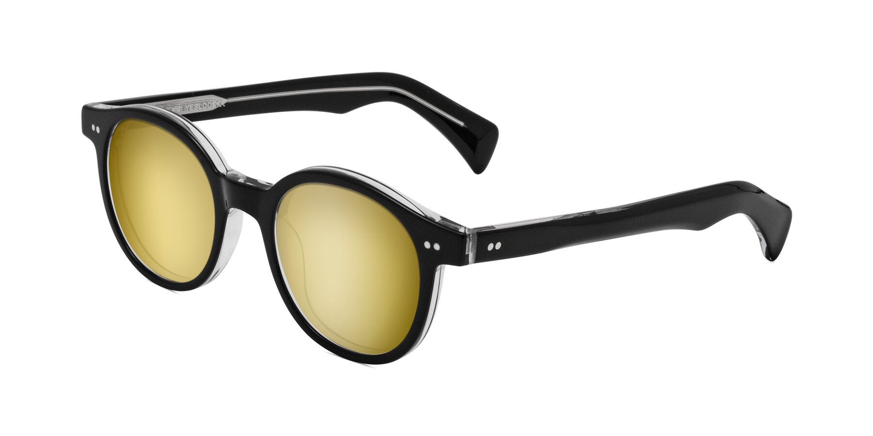 Angle of Kaju in Black/Clear with Gold Mirrored Lenses