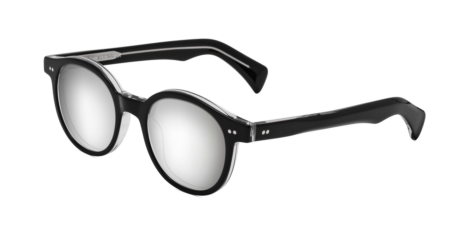 Angle of Kaju in Black/Clear with Silver Mirrored Lenses