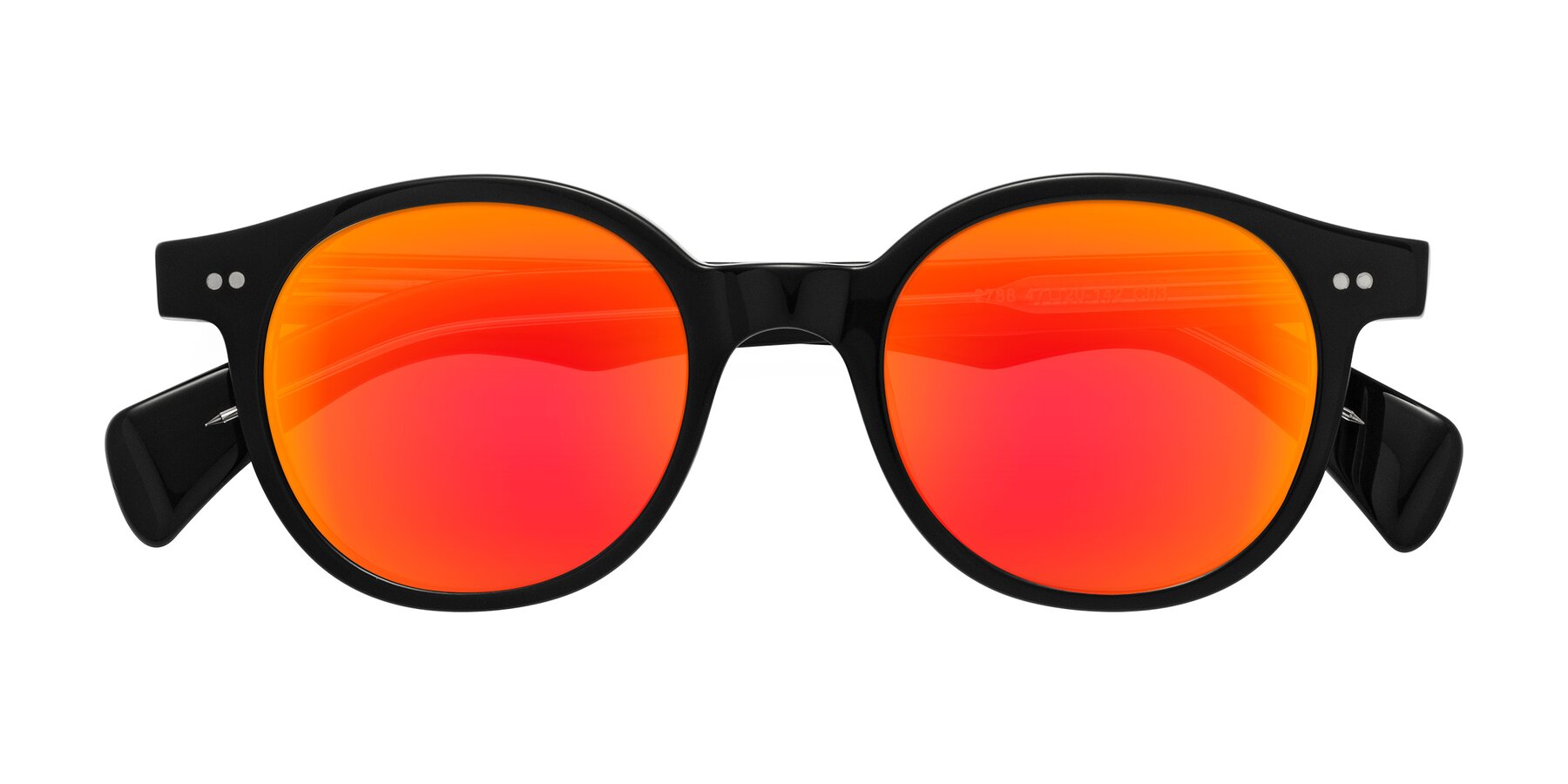 Folded Front of Kaju in Black/Clear with Red Gold Mirrored Lenses