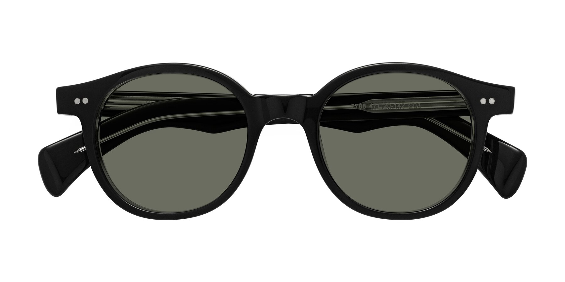 Folded Front of Kaju in Black/Clear with Gray Polarized Lenses
