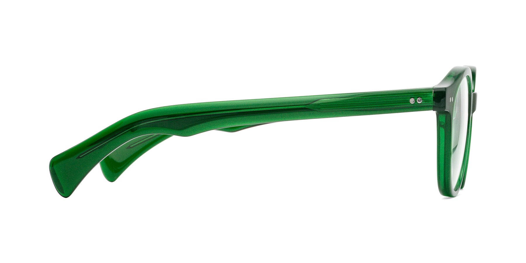 Side of Kaju in Green with Clear Eyeglass Lenses