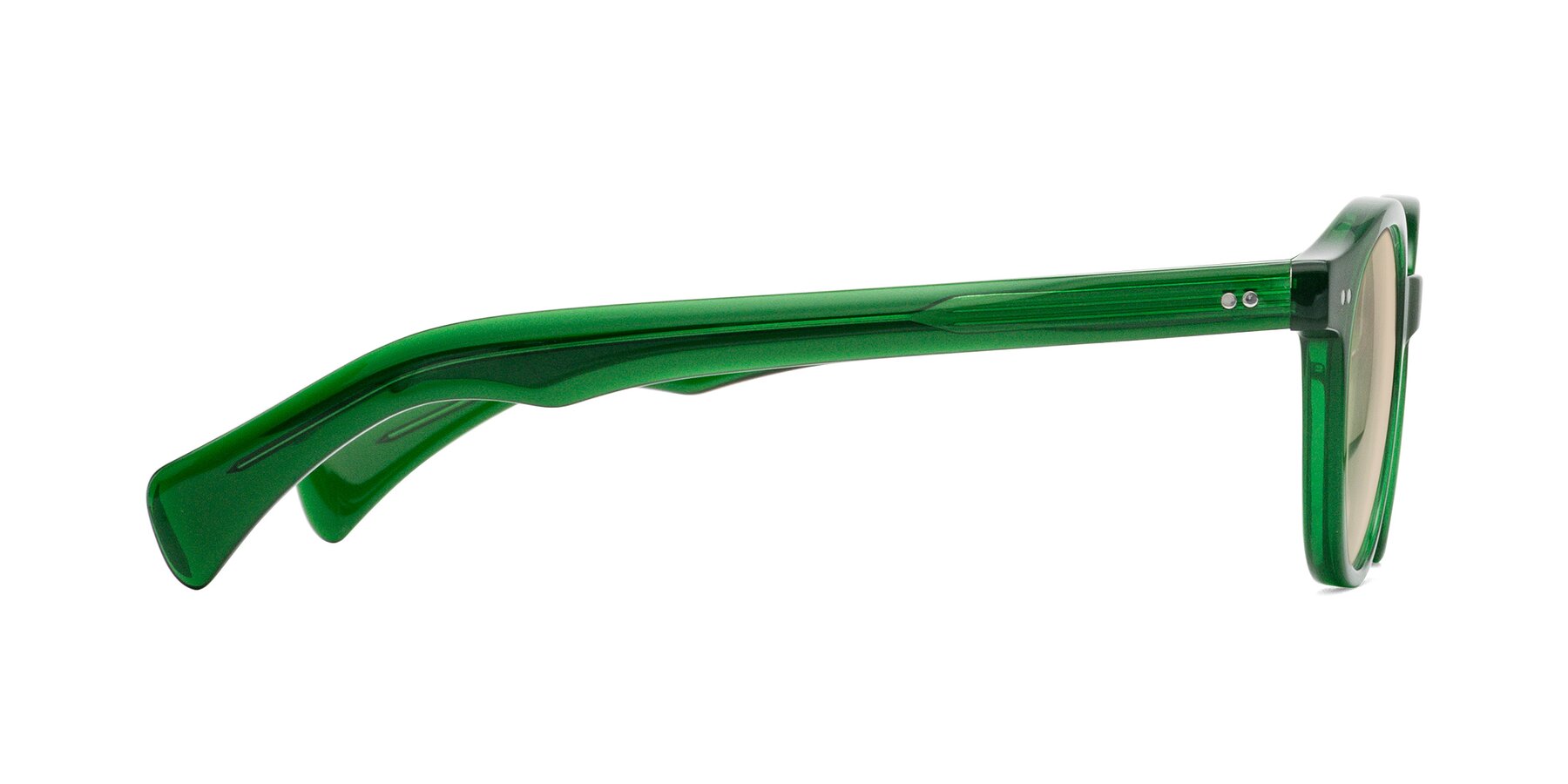 Side of Kaju in Green with Light Brown Tinted Lenses