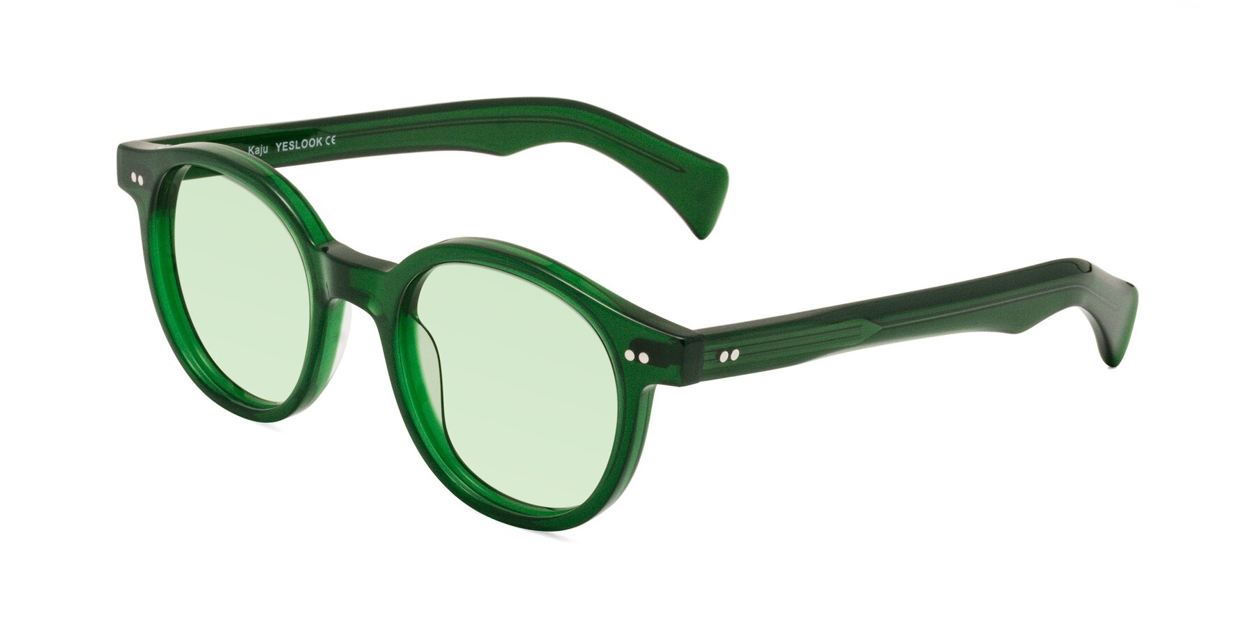 Angle of Kaju in Green with Light Green Tinted Lenses