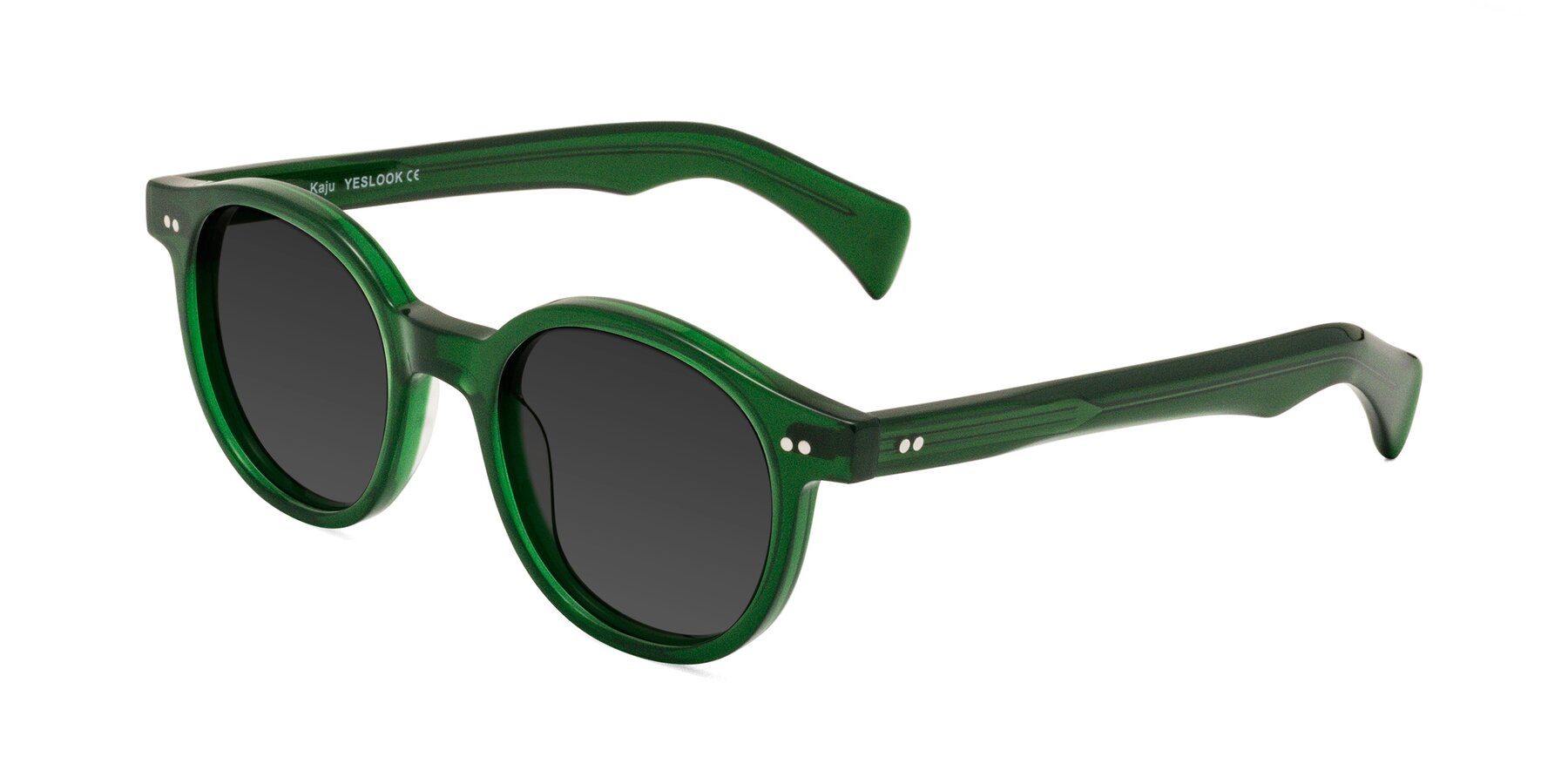 Angle of Kaju in Green with Gray Tinted Lenses