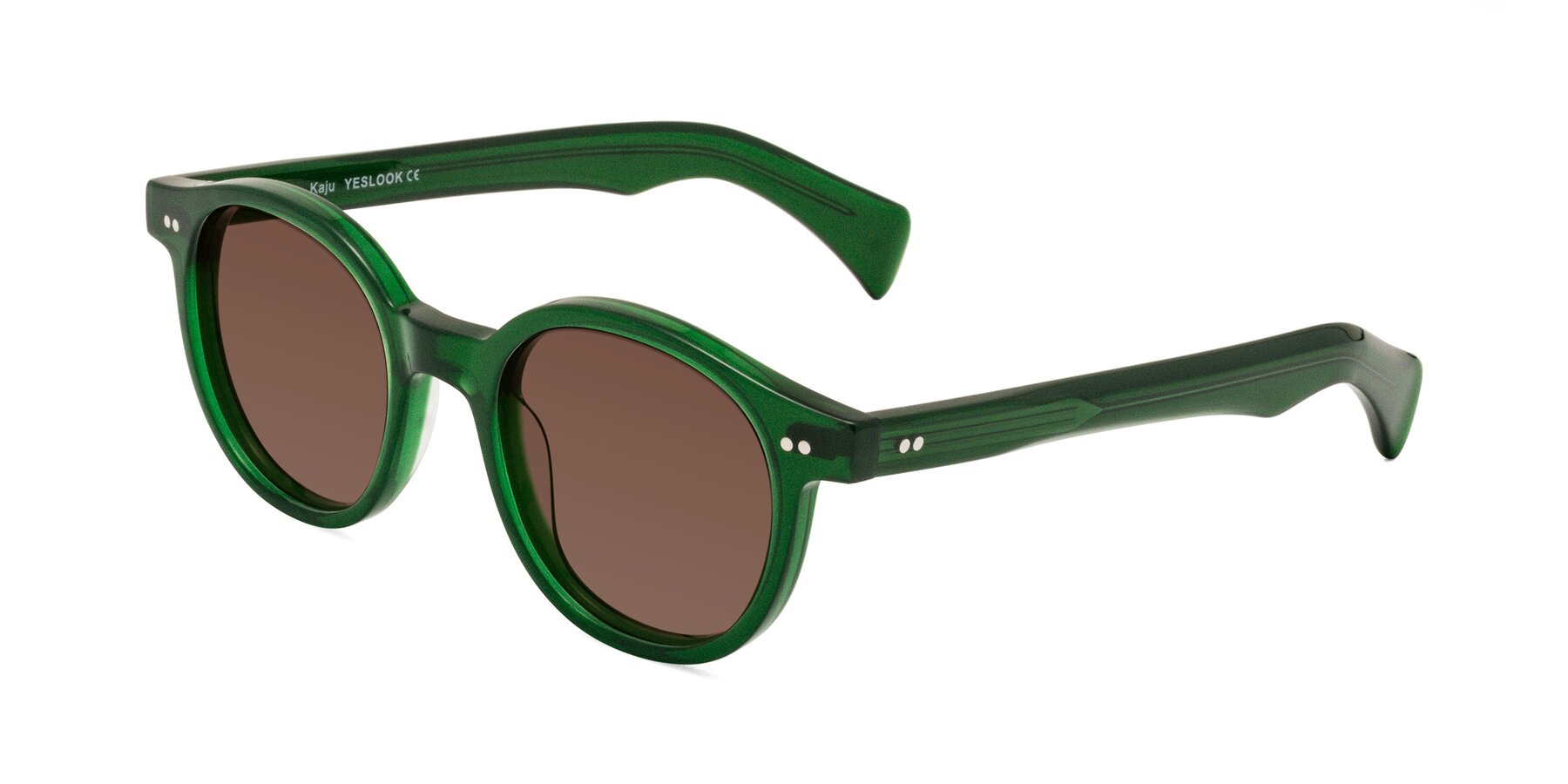 Angle of Kaju in Green with Brown Tinted Lenses