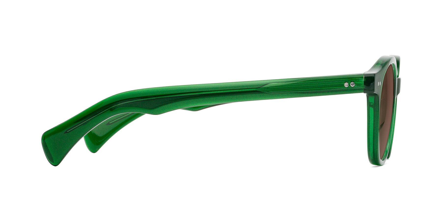 Side of Kaju in Green with Brown Tinted Lenses