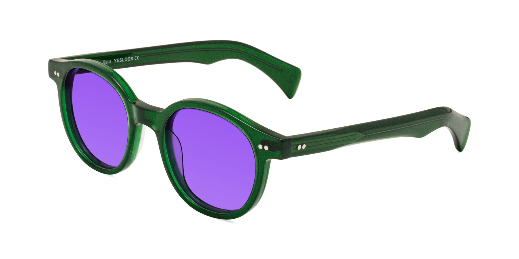 Angle of Kaju in Green with Purple Tinted Lenses