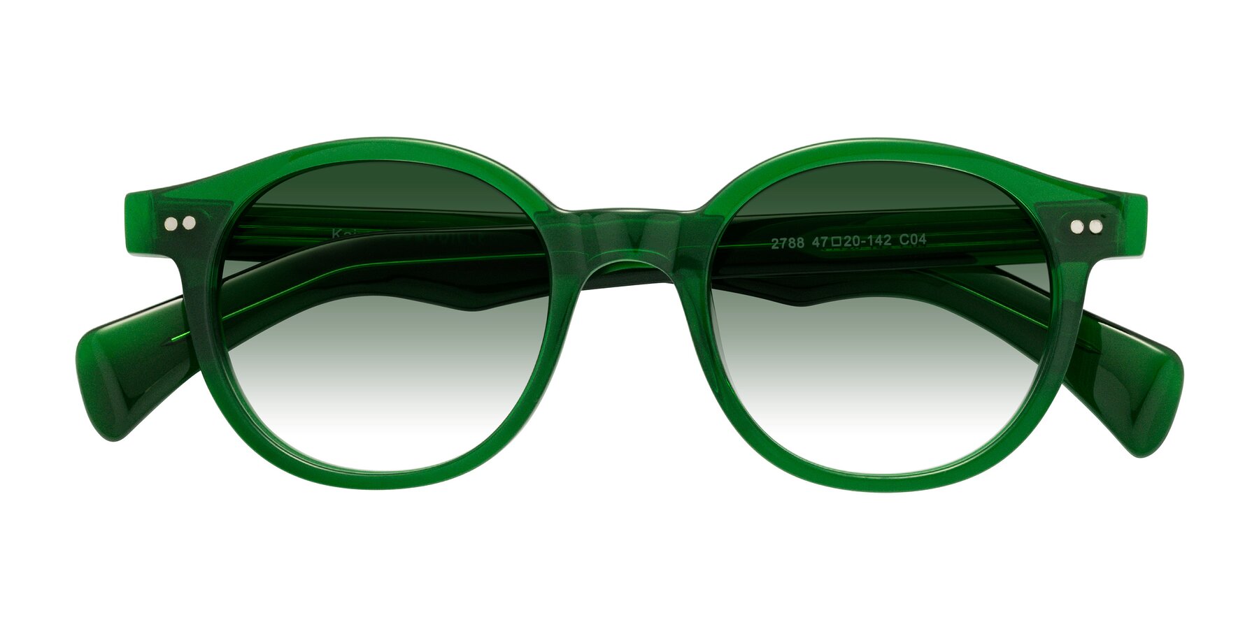 Folded Front of Kaju in Green with Green Gradient Lenses