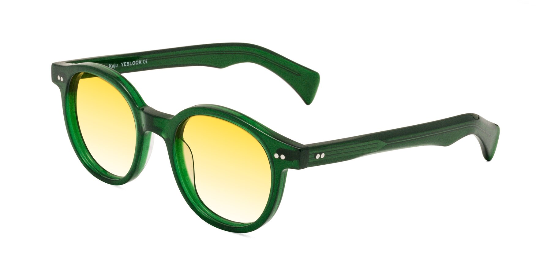 Angle of Kaju in Green with Yellow Gradient Lenses