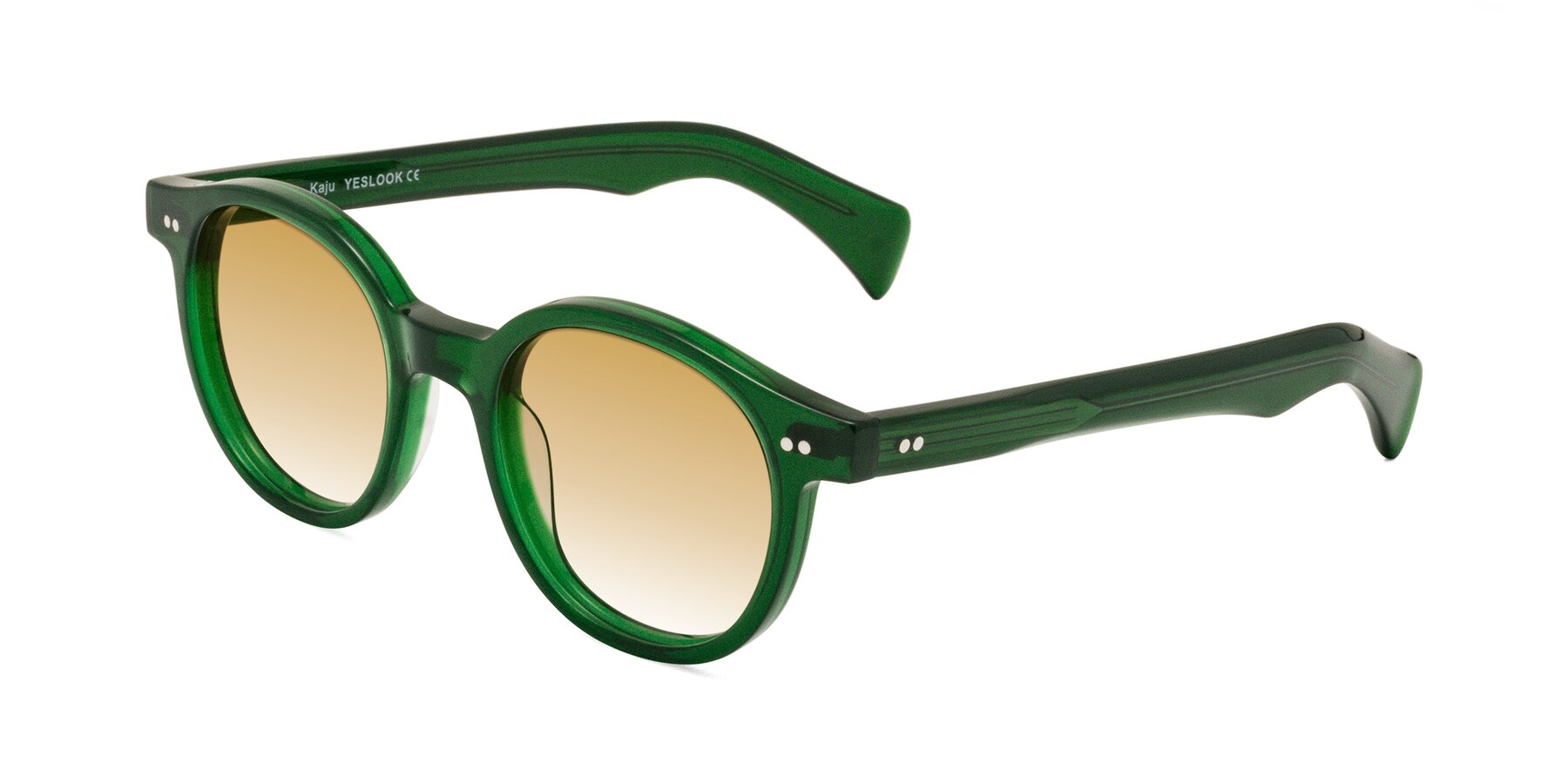 Angle of Kaju in Green with Champagne Gradient Lenses