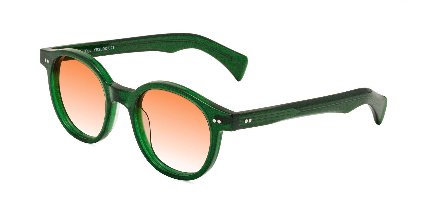 Angle of Kaju in Green with Orange Gradient Lenses