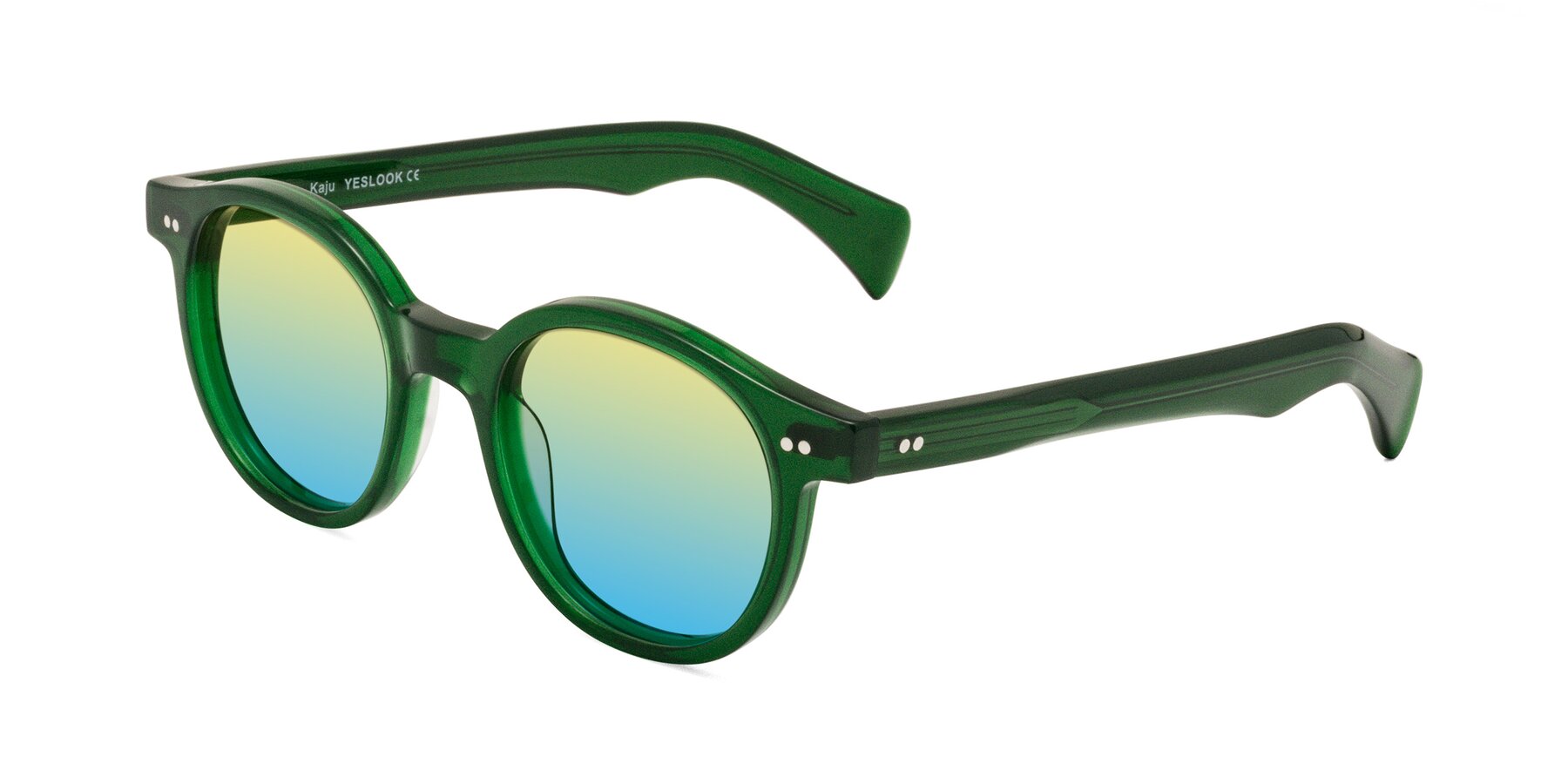 Angle of Kaju in Green with Yellow / Blue Gradient Lenses