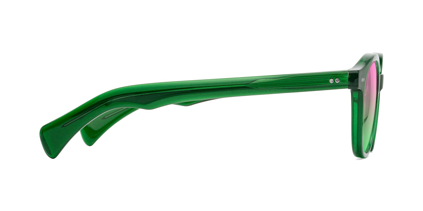Side of Kaju in Green with Pink / Green Gradient Lenses