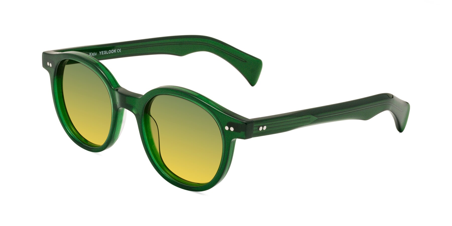 Angle of Kaju in Green with Green / Yellow Gradient Lenses