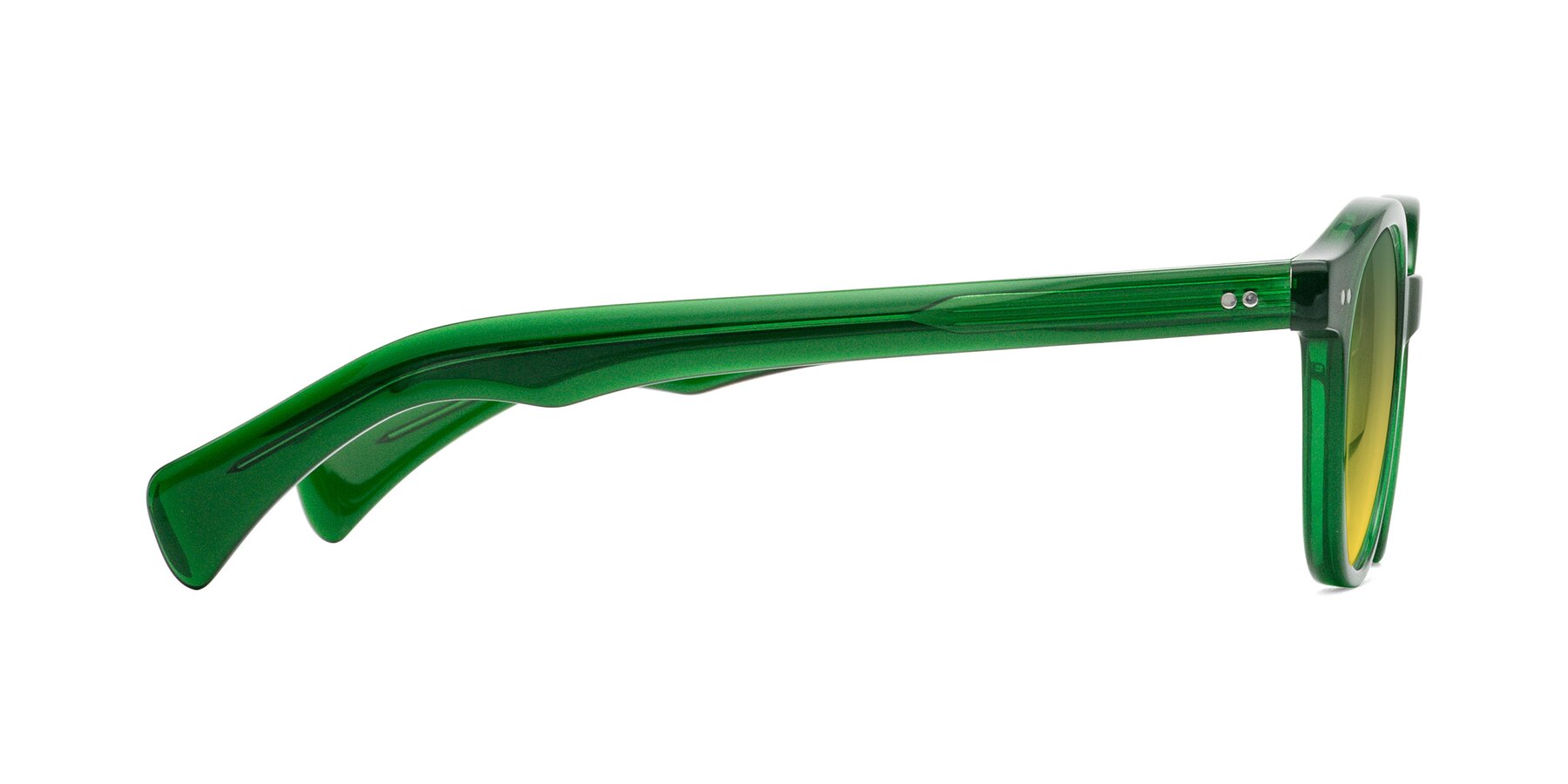 Side of Kaju in Green with Green / Yellow Gradient Lenses