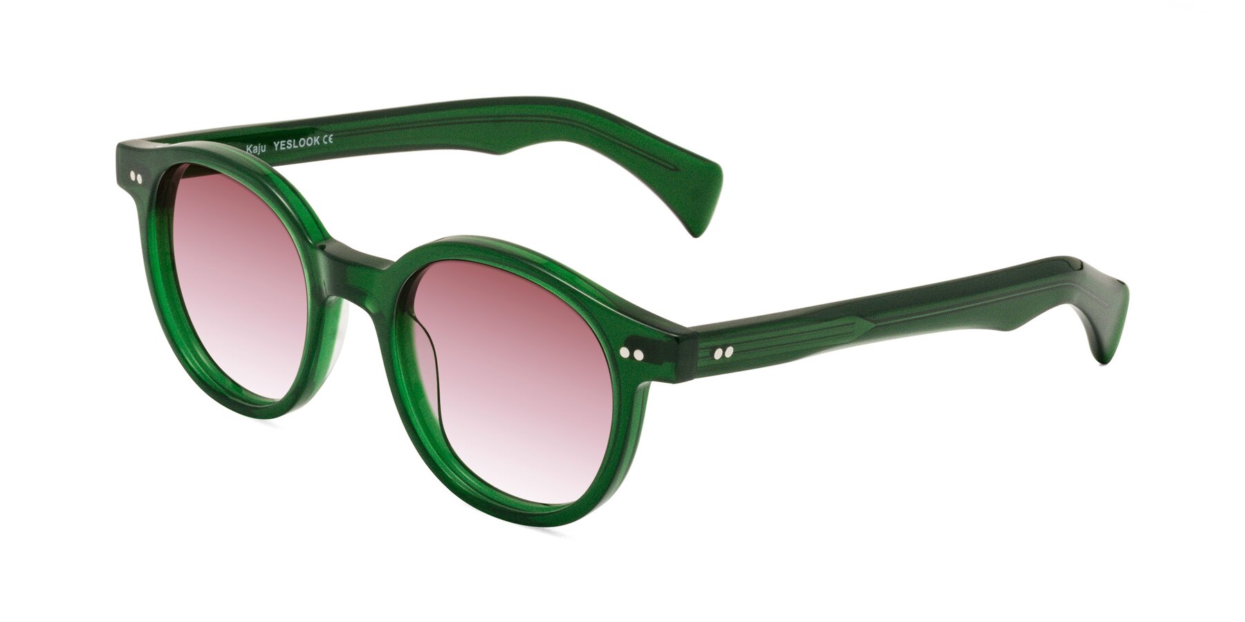 Angle of Kaju in Green with Garnet Gradient Lenses