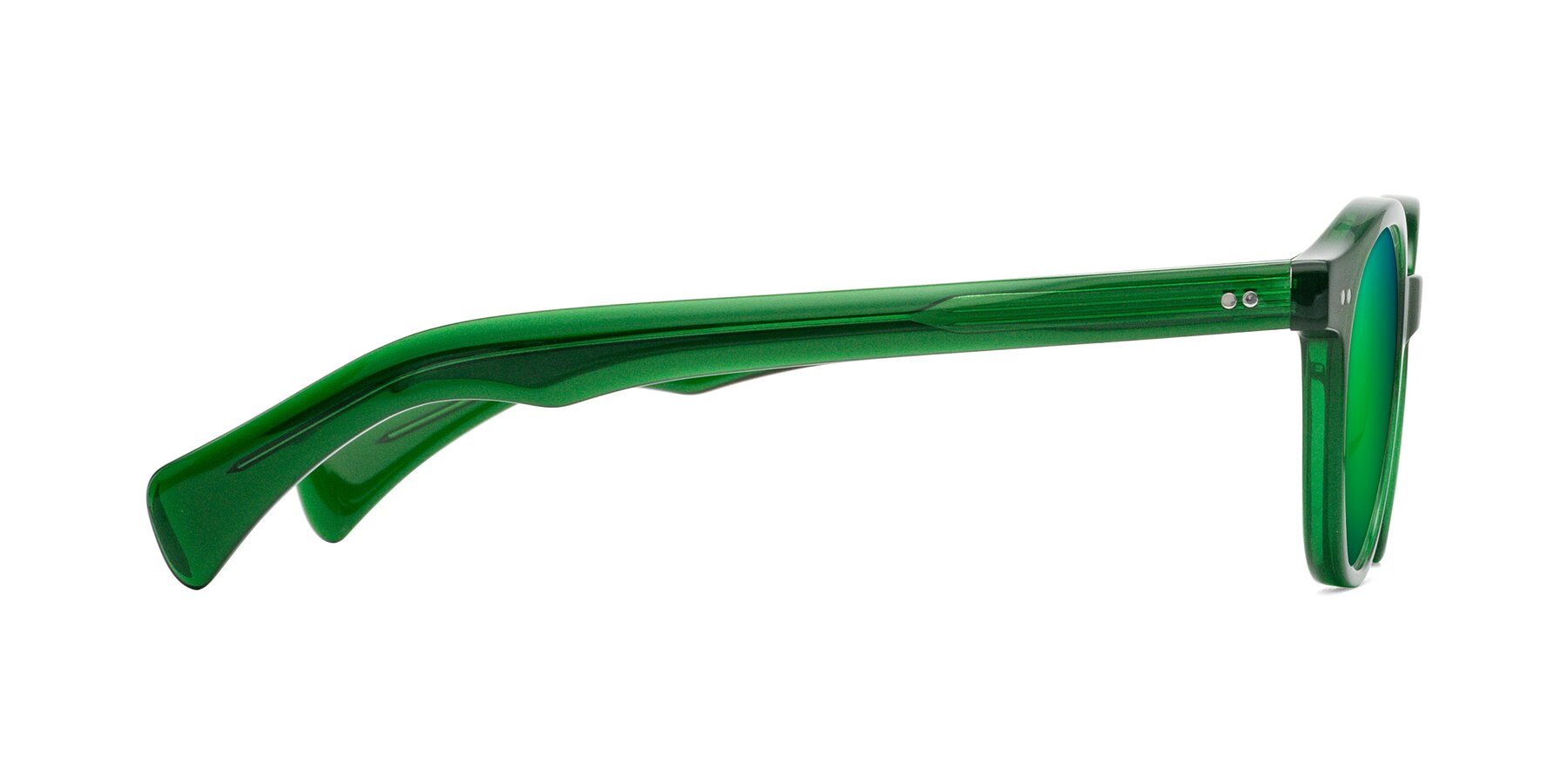 Side of Kaju in Green with Green Mirrored Lenses