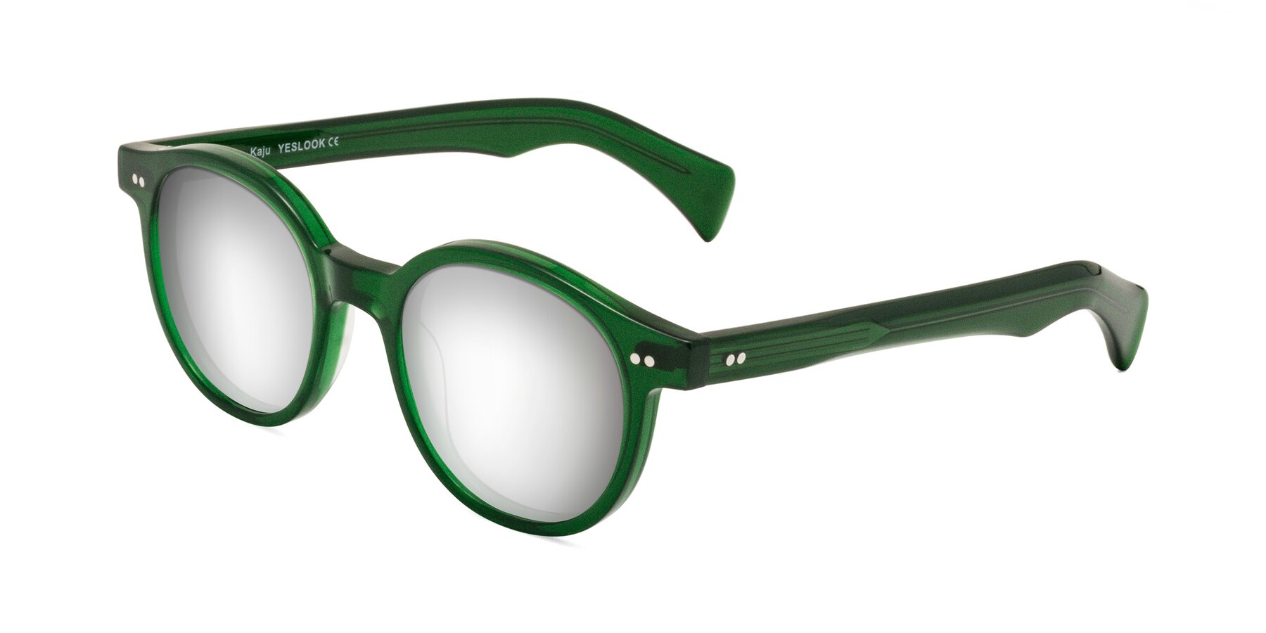 Angle of Kaju in Green with Silver Mirrored Lenses