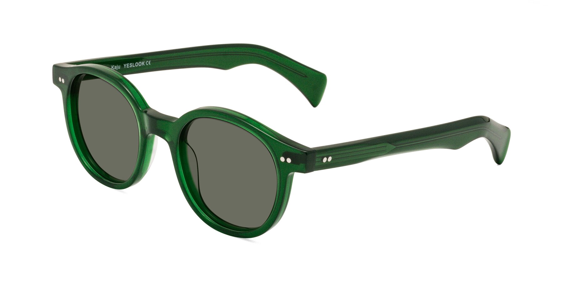 Angle of Kaju in Green with Gray Polarized Lenses