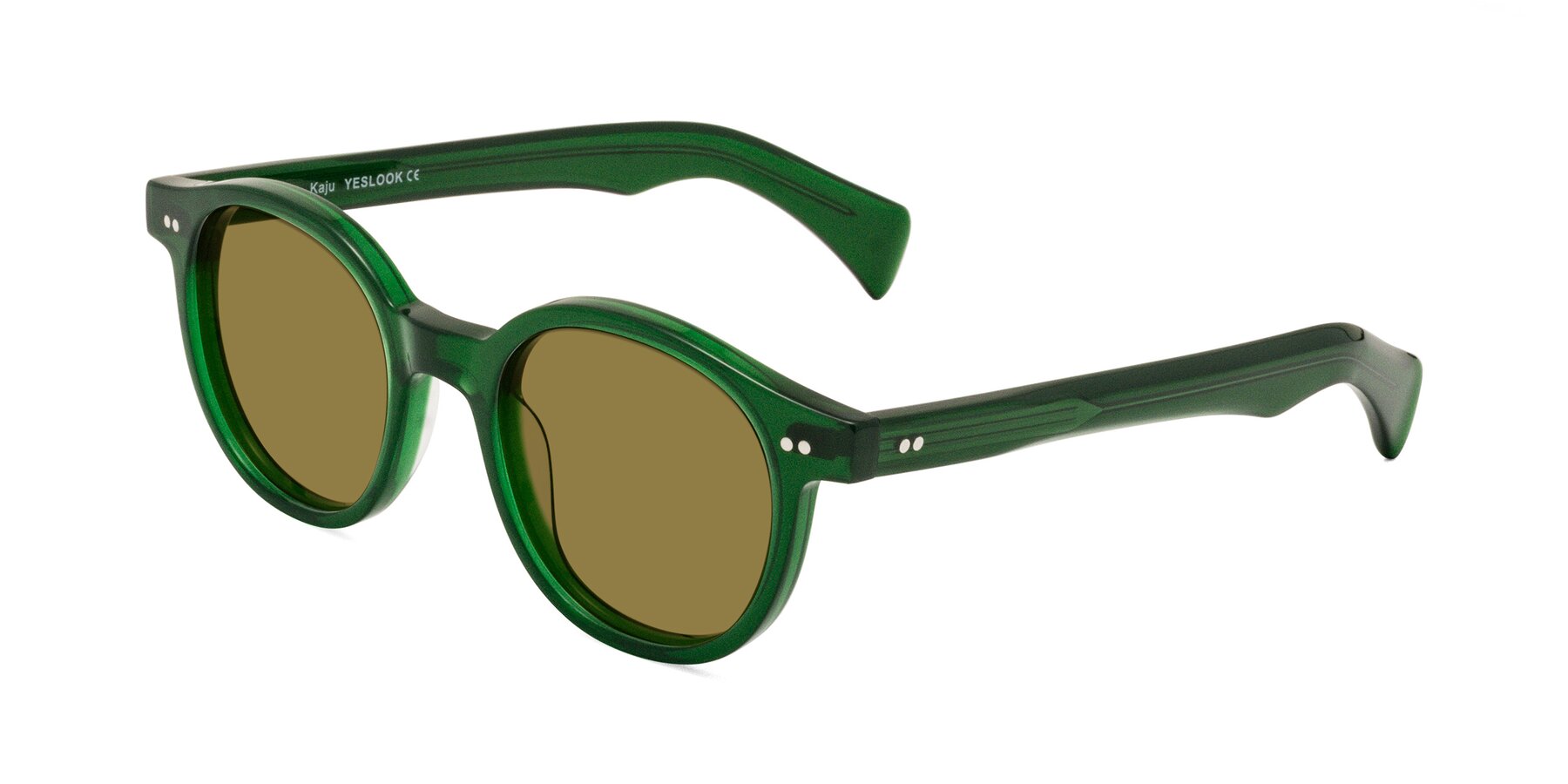 Angle of Kaju in Green with Brown Polarized Lenses