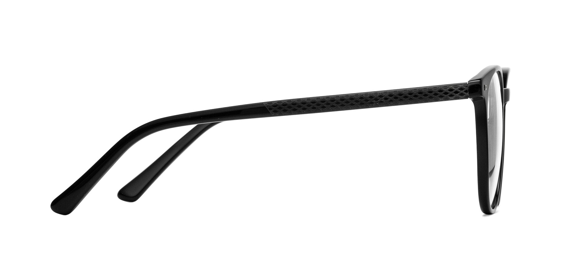 Side of Trang in Black with Clear Reading Eyeglass Lenses