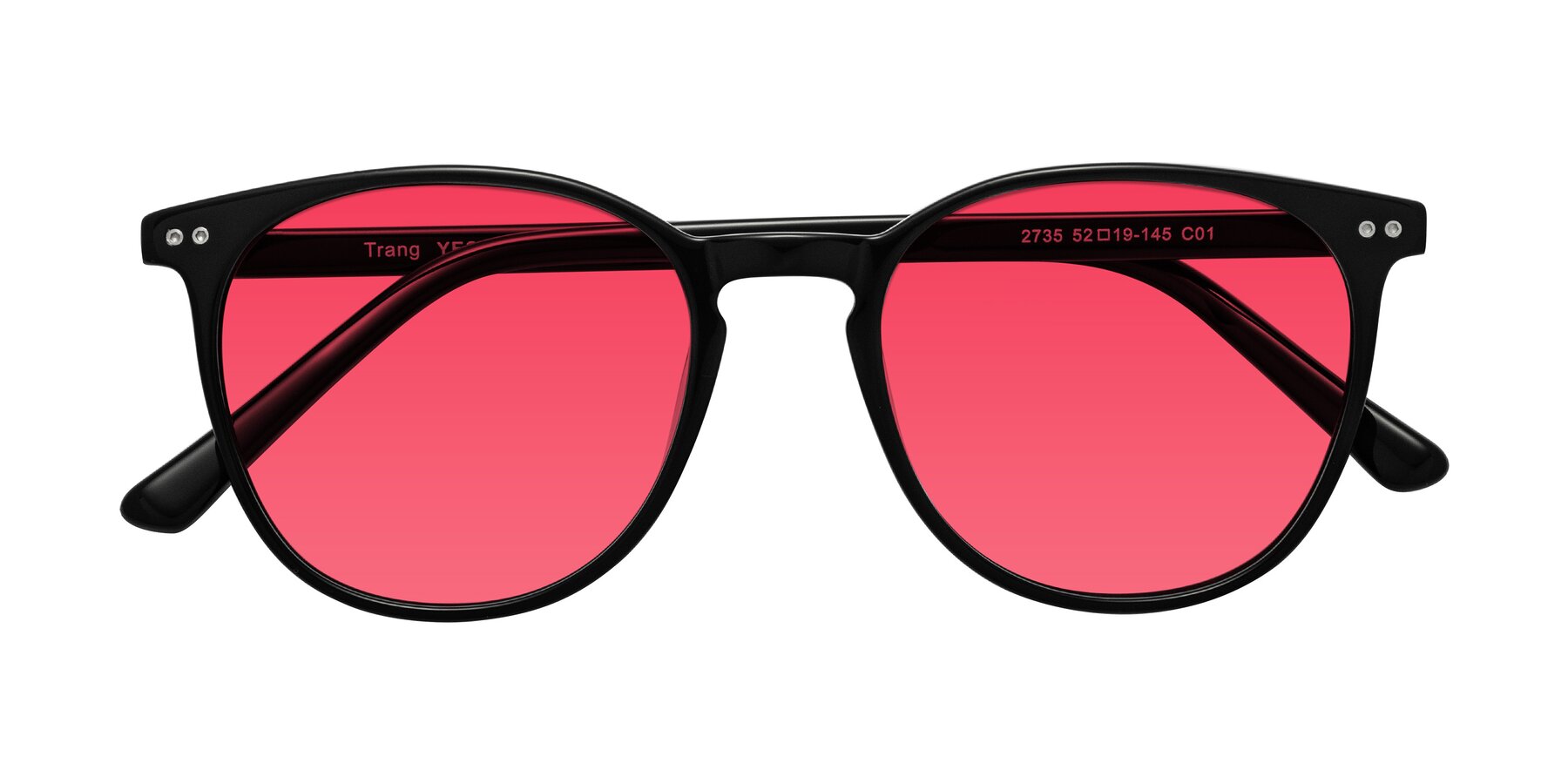 Folded Front of Trang in Black with Red Tinted Lenses