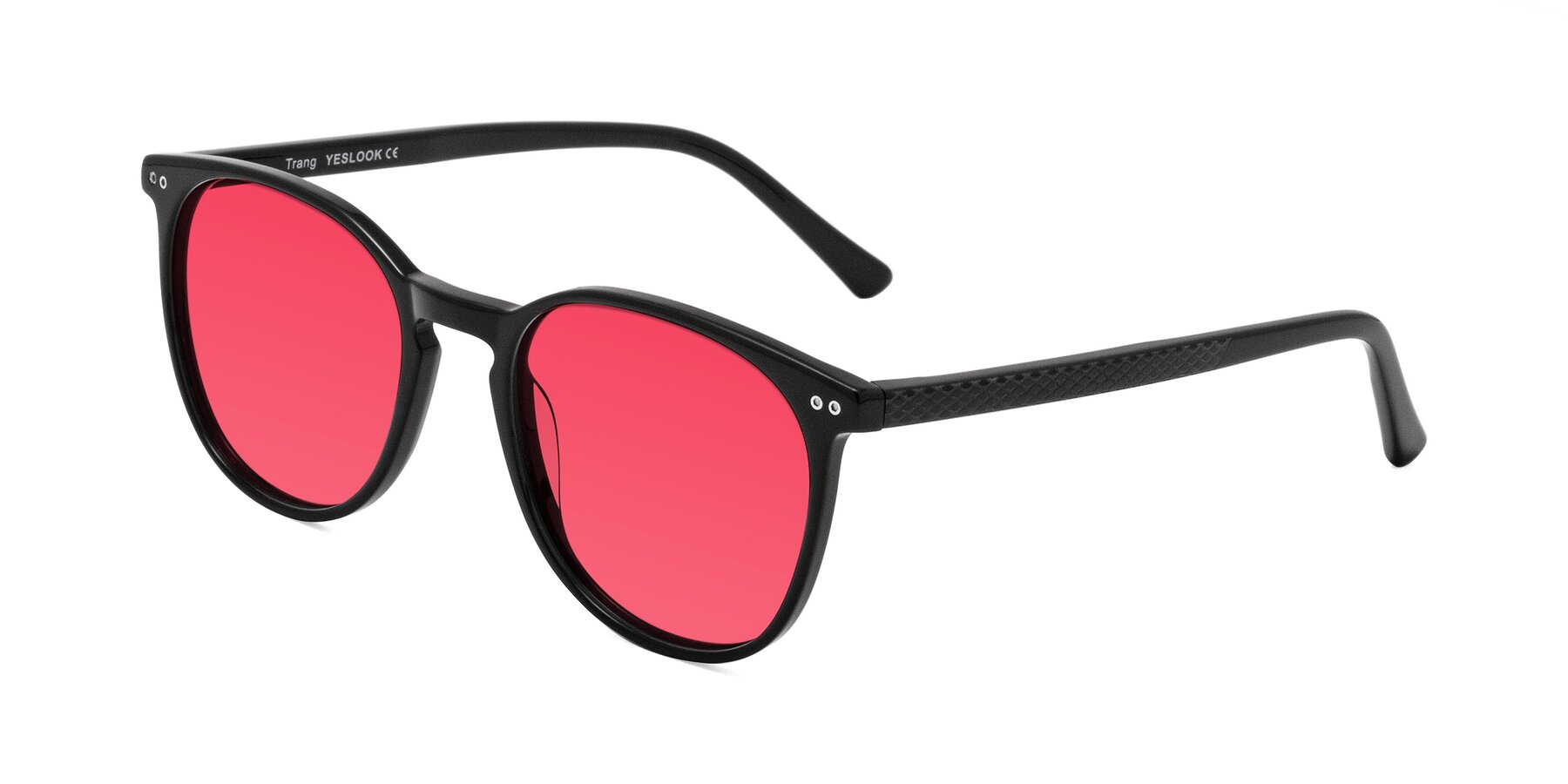 Angle of Trang in Black with Red Tinted Lenses