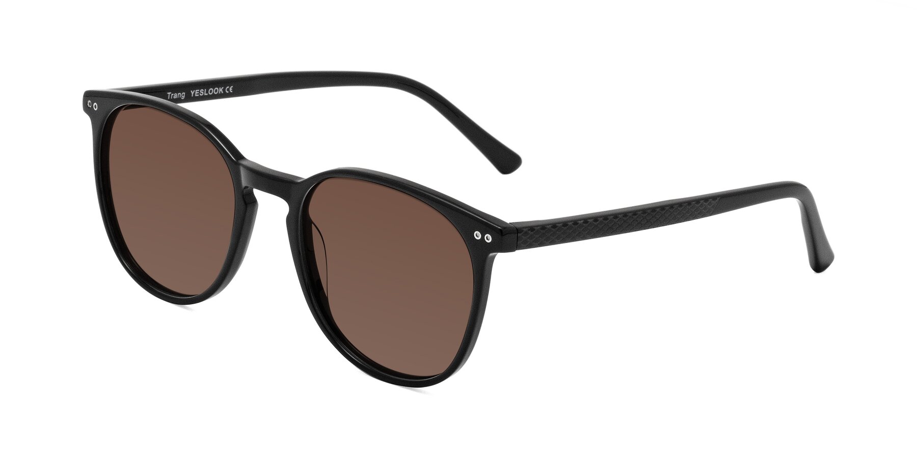 Angle of Trang in Black with Brown Tinted Lenses