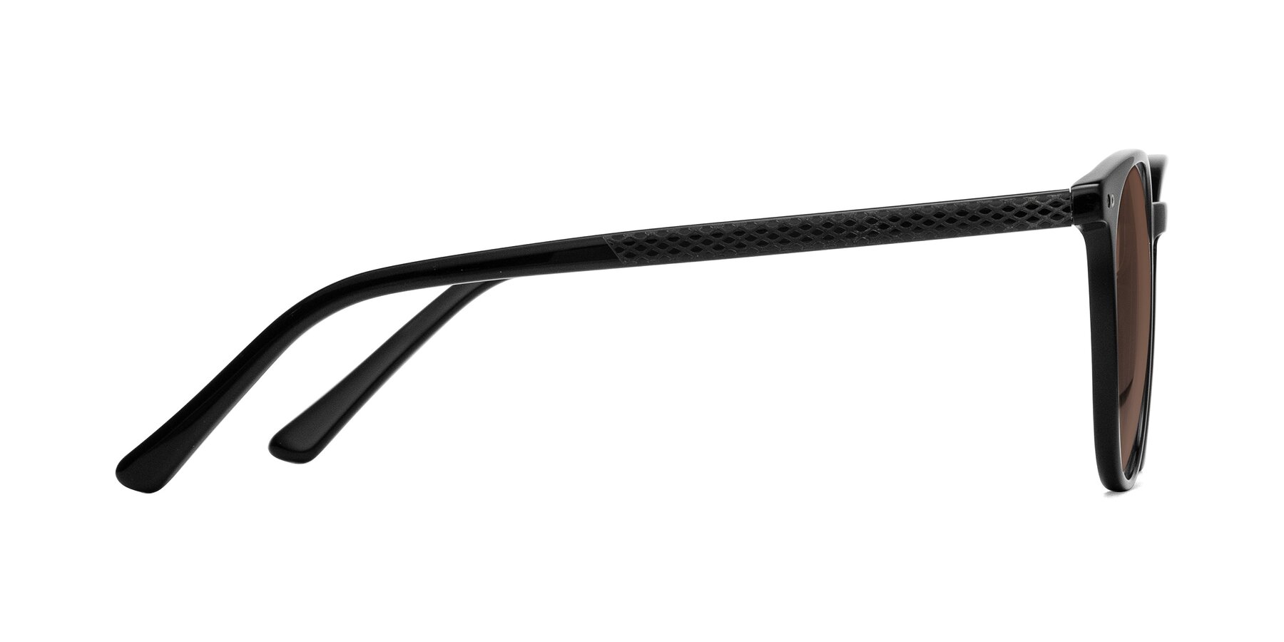 Side of Trang in Black with Brown Tinted Lenses