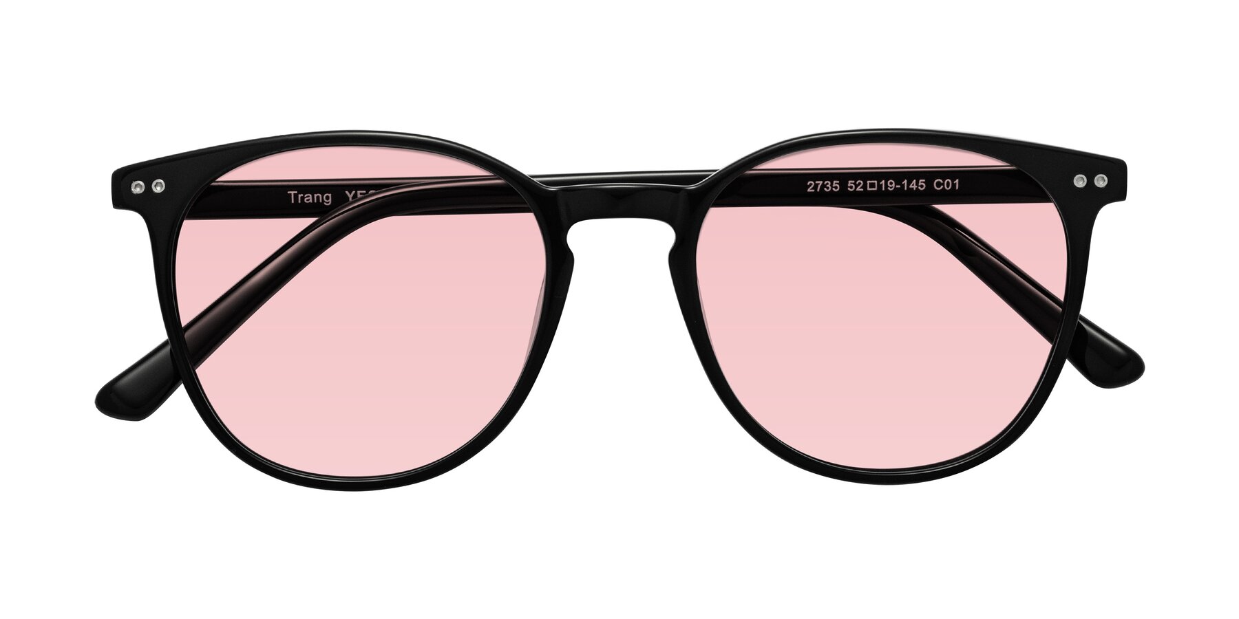 Folded Front of Trang in Black with Light Garnet Tinted Lenses