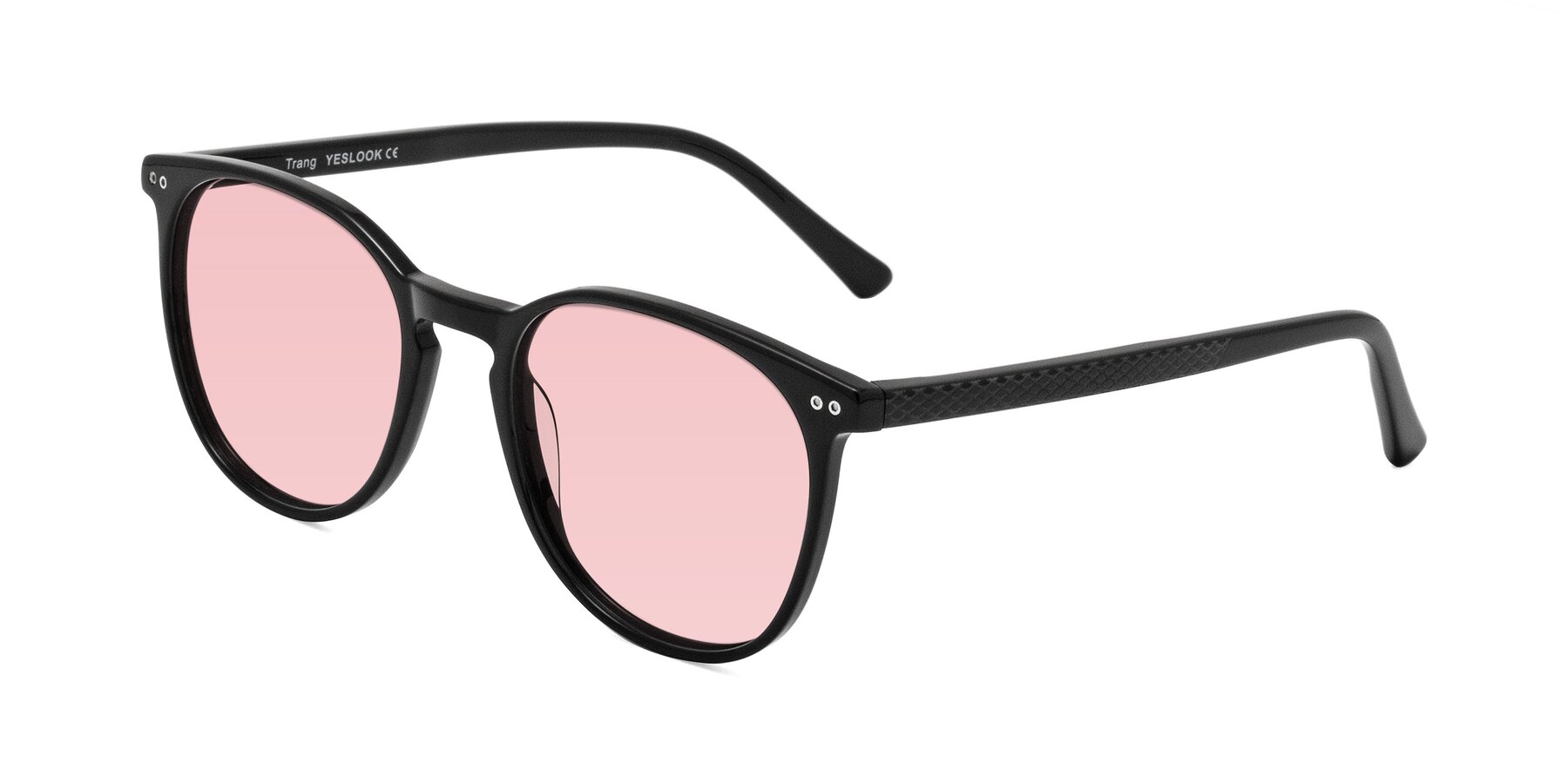 Angle of Trang in Black with Light Garnet Tinted Lenses