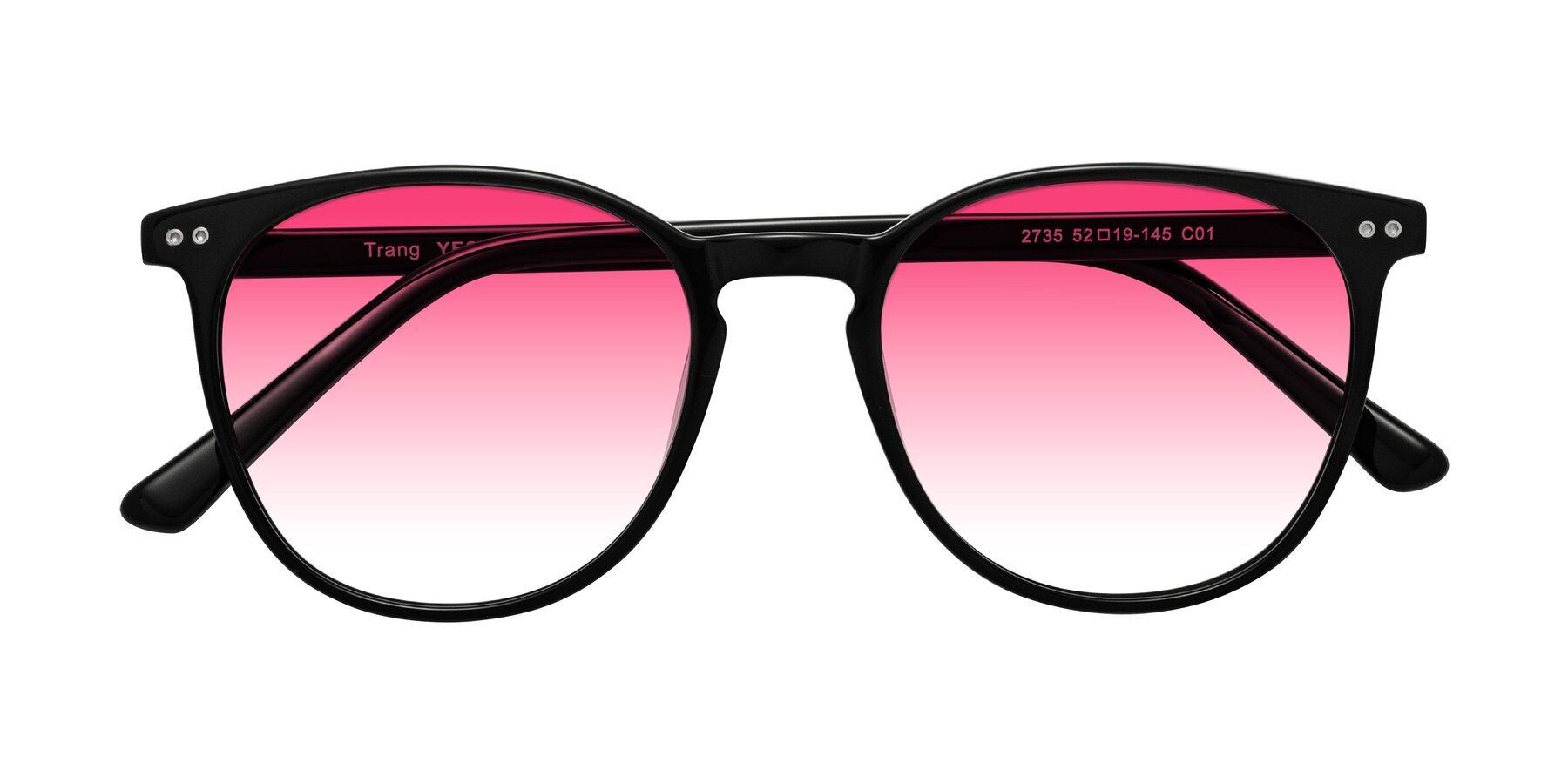 Folded Front of Trang in Black with Pink Gradient Lenses