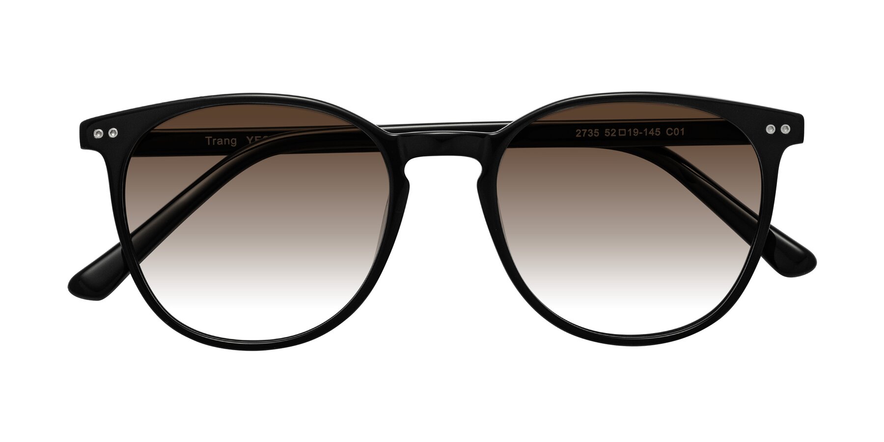 Folded Front of Trang in Black with Brown Gradient Lenses