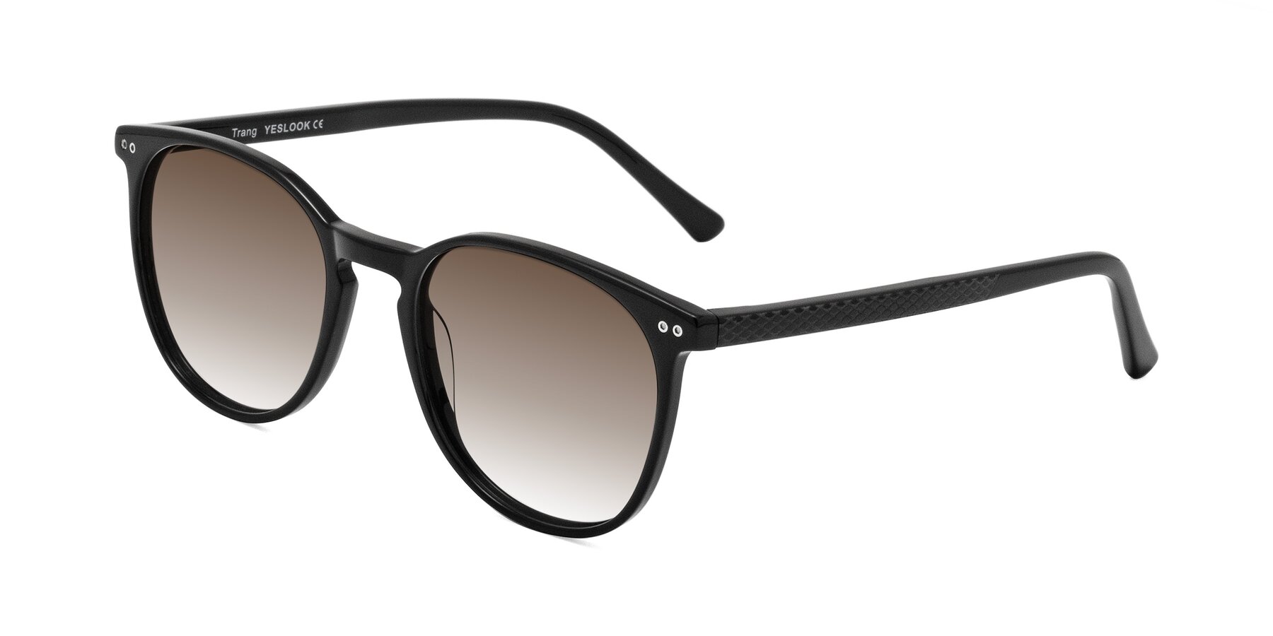 Angle of Trang in Black with Brown Gradient Lenses