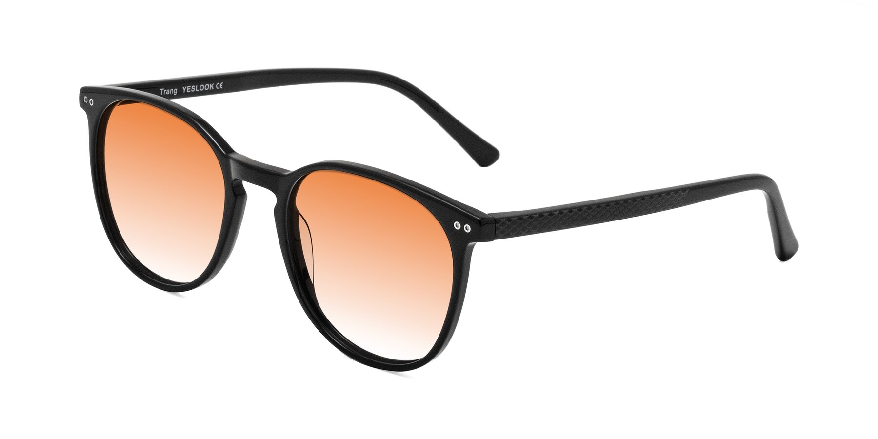 Angle of Trang in Black with Orange Gradient Lenses